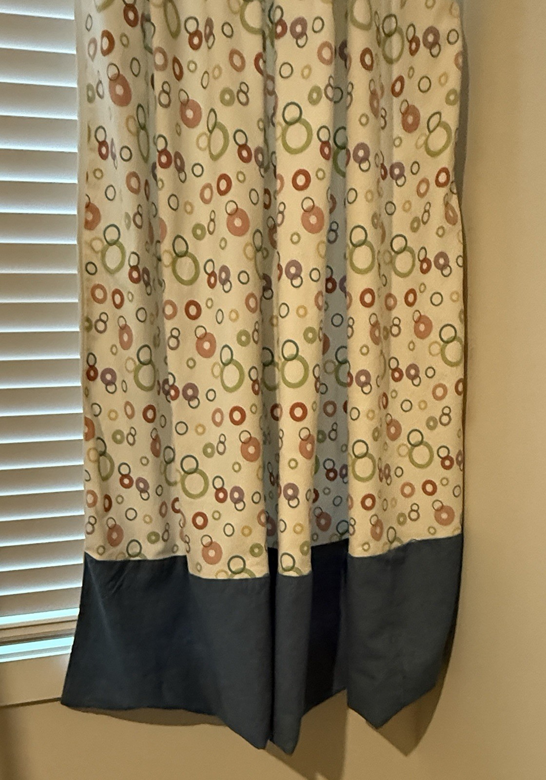 Custom Made Lined Tab Top Window Panels (2) 72Wx68L Colorful
