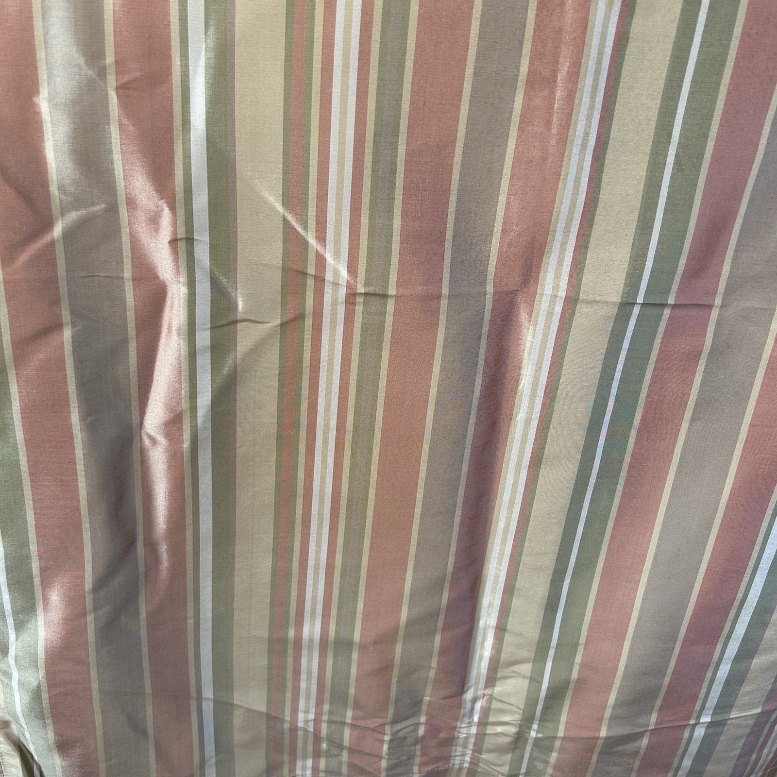 Pottery Barn Silk Drapery Panels Curtain Striped Multi Color Lined 50X84 3 Avail