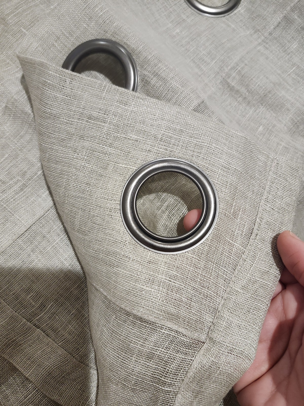 Sheer Curtain Panel Beige 100% Linen Blend 51″x82.5″ Grommet Neutral Minimalist