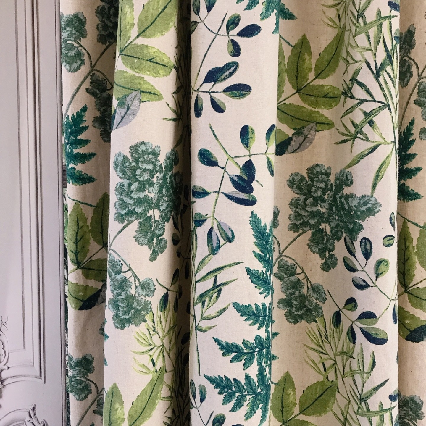 Green Leaf Botanical Curtains Handcrafted Custom Window Drapery Panels