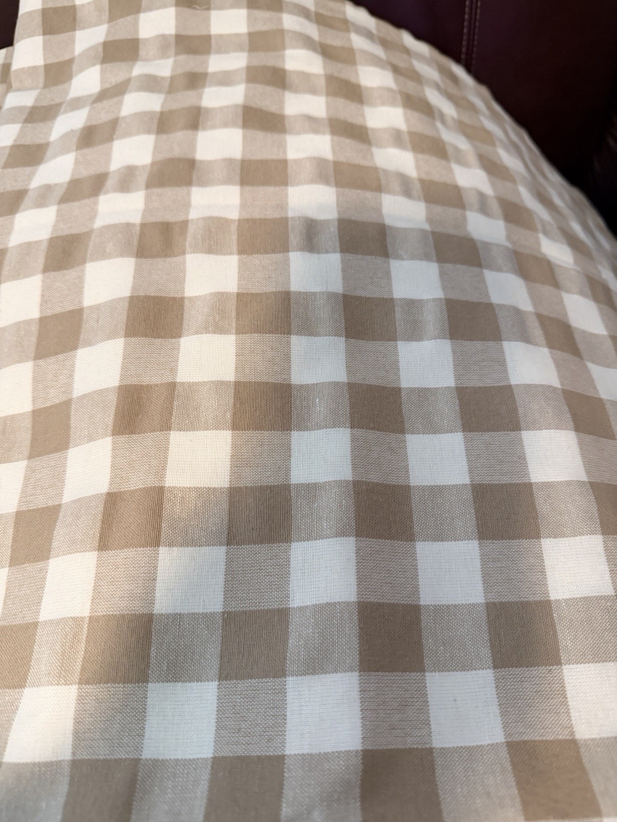 Curtains – Beige/White Buffalo Check Cotton Rod Pocket Panels 40×82