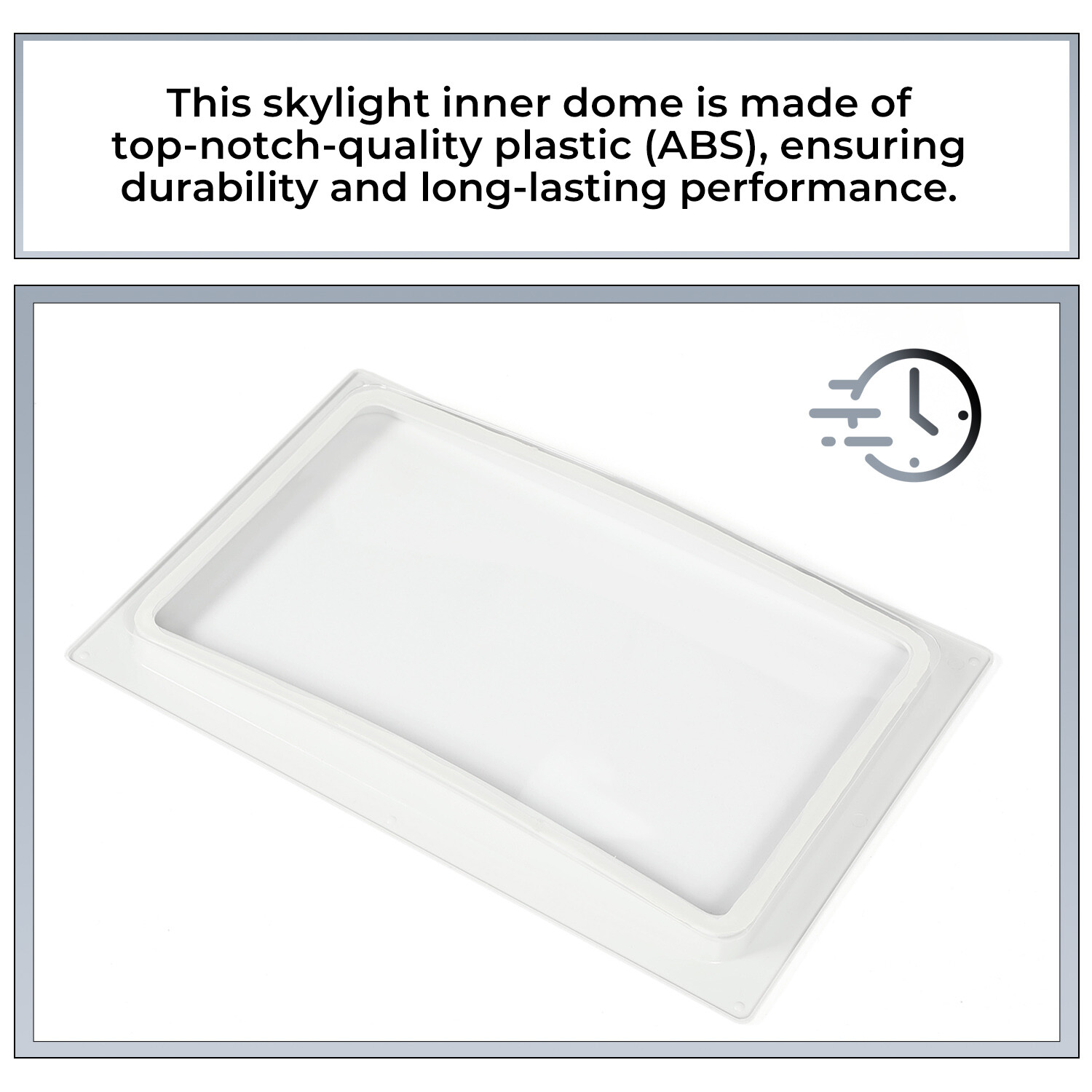 White Skylight Inner Dome 24×16 Inch For RV/Camper/Food Truck