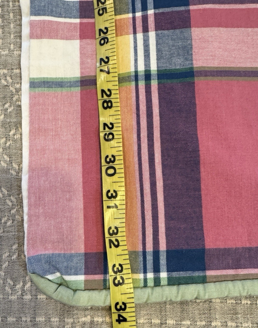 5-Piece Custom Plaid Valances Cotton Pink Green Blue Yellow Preppy EUC Curtains