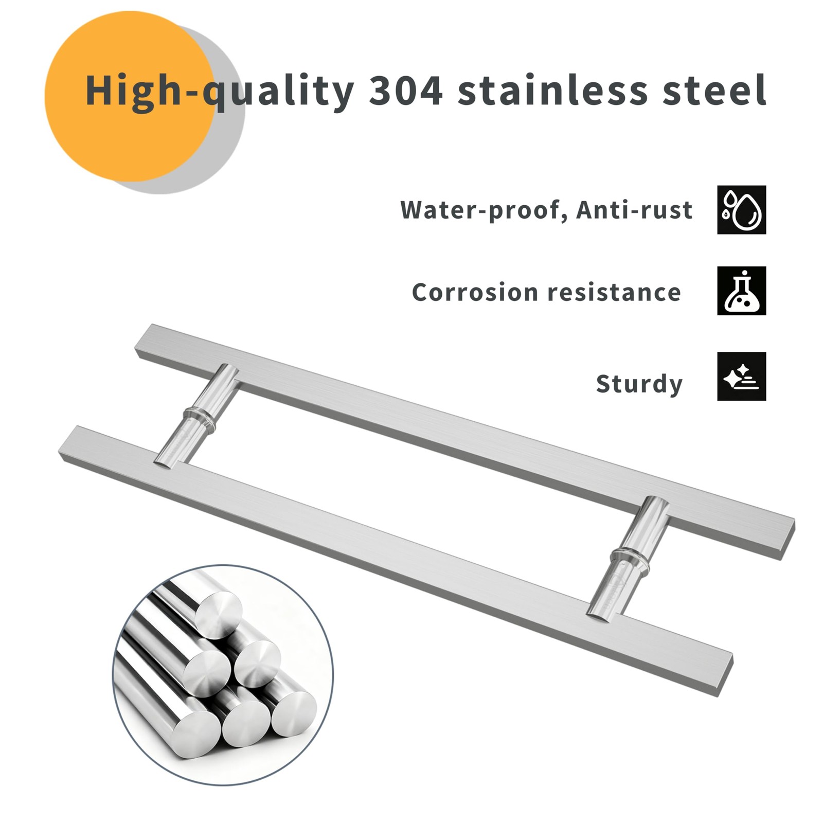 Togu Tg-6017 18 Inches Length Heavy-Duty Commercial Sus304 Stainless Steel Push