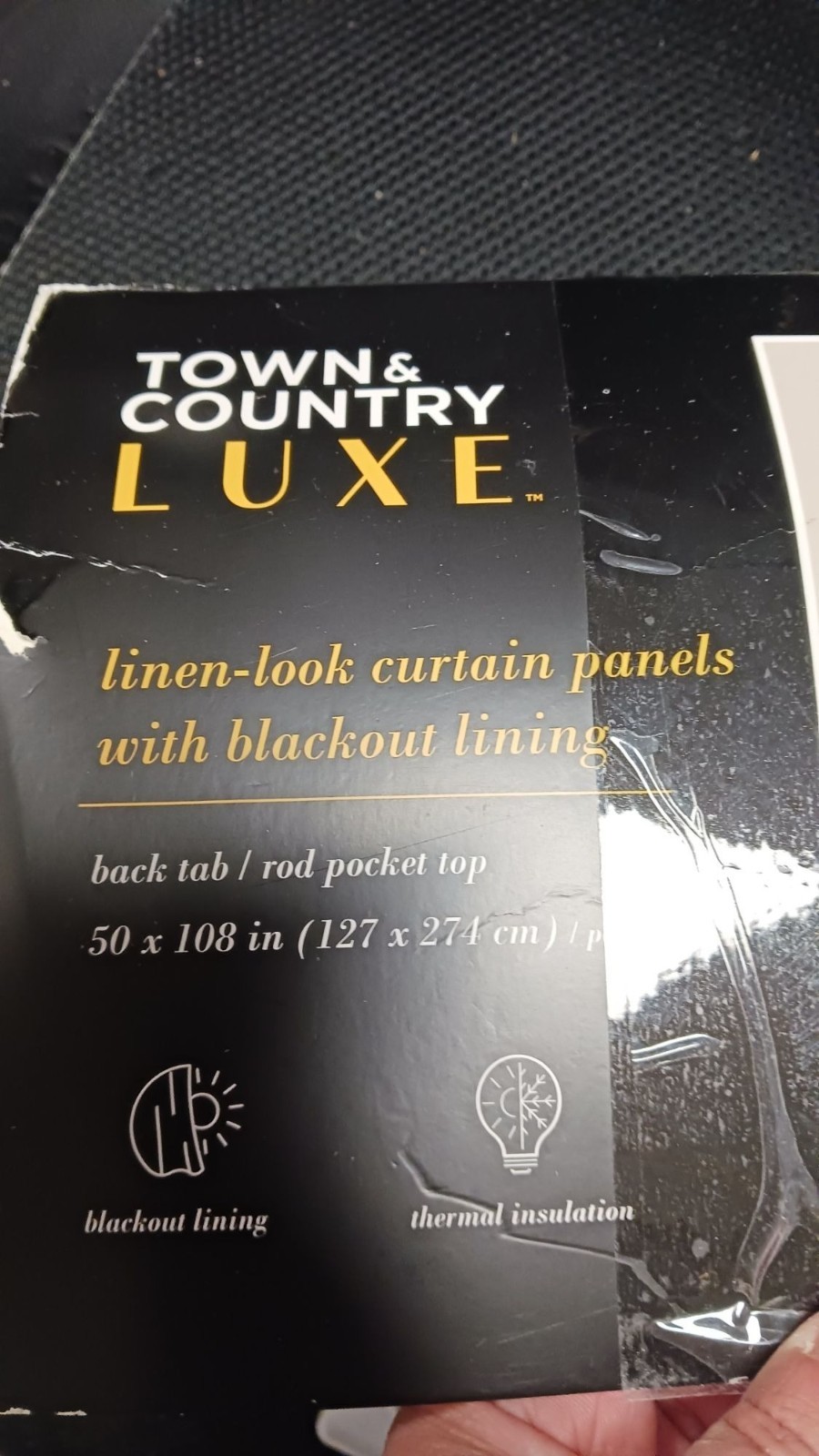 Town & Country Luxe Curtains Cream 2 Panels 50in x 108in New Open Package