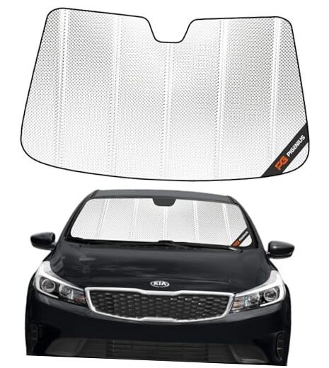 Windshield Sun Shade for Kia Forte5 2014-2017 Kia Forte5 Shiny Silver (Classic)
