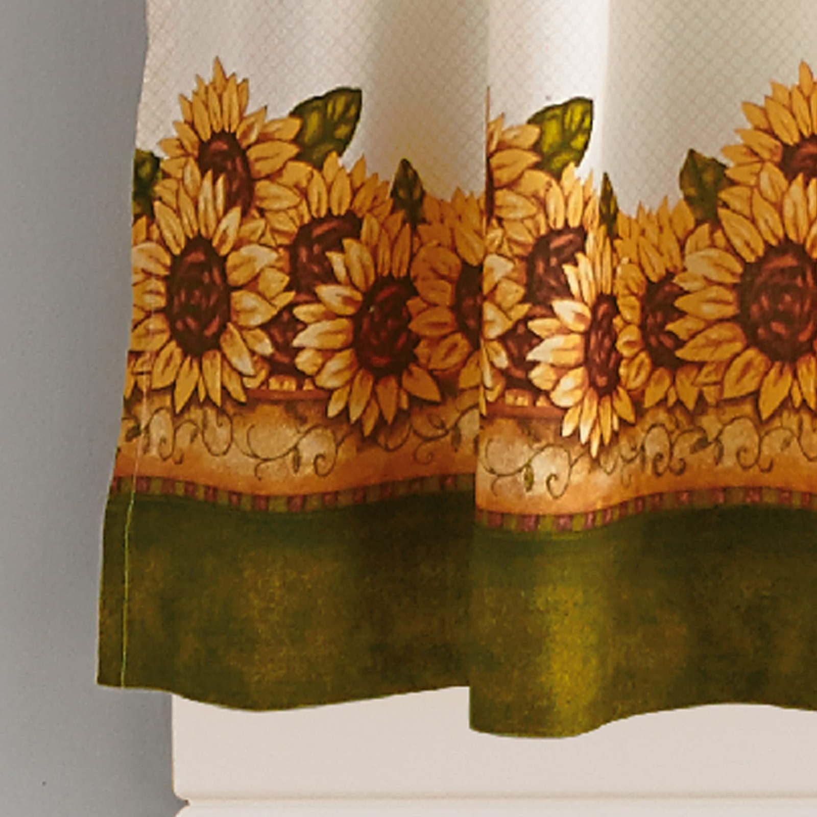 Sunflower Garden Tier & Valance Set, 56 x 36 Yellow, 3-Piece