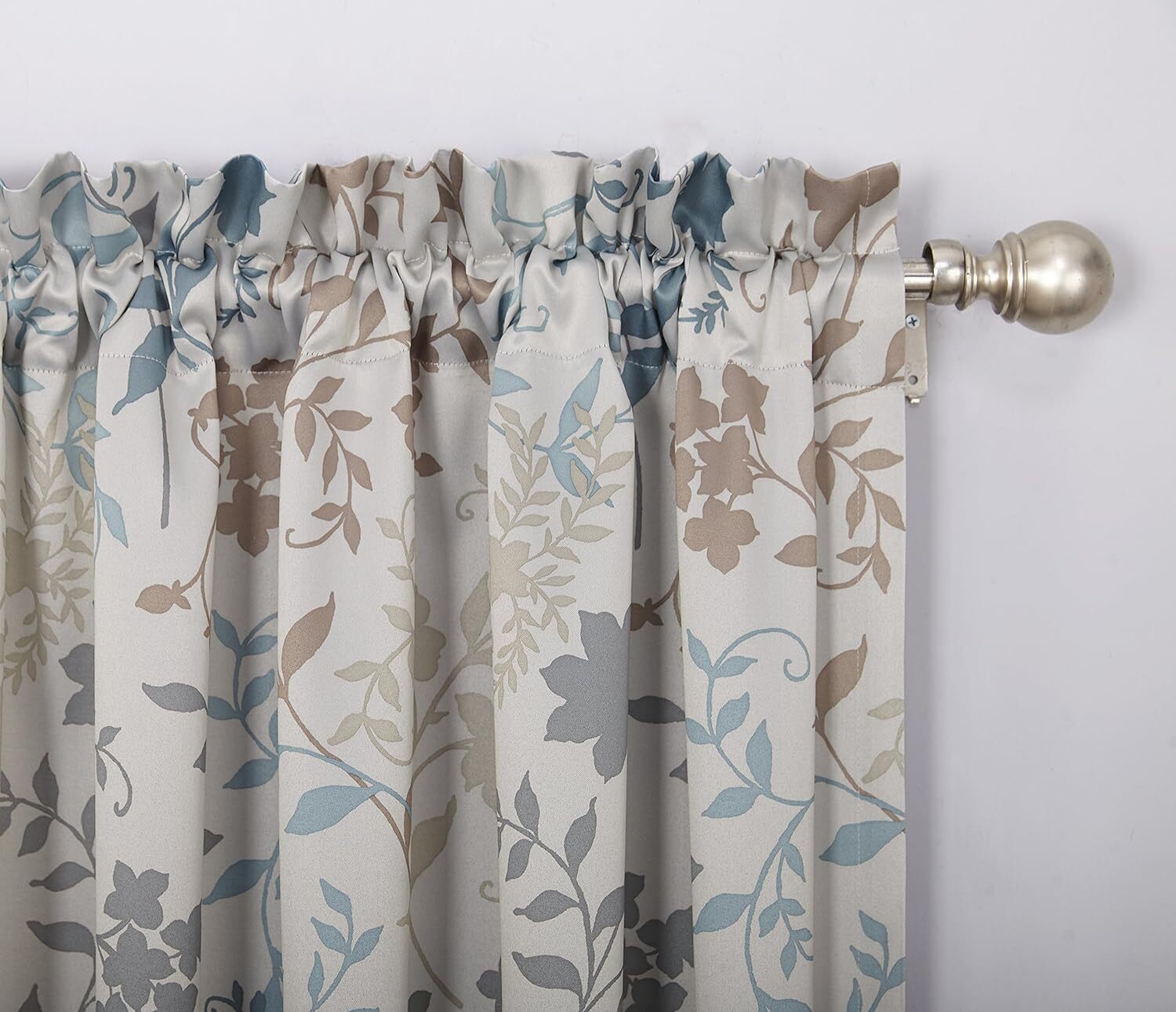 Floral Print Energy Efficient Grommet Sliding Patio Door Curtain Panel,1 Panel