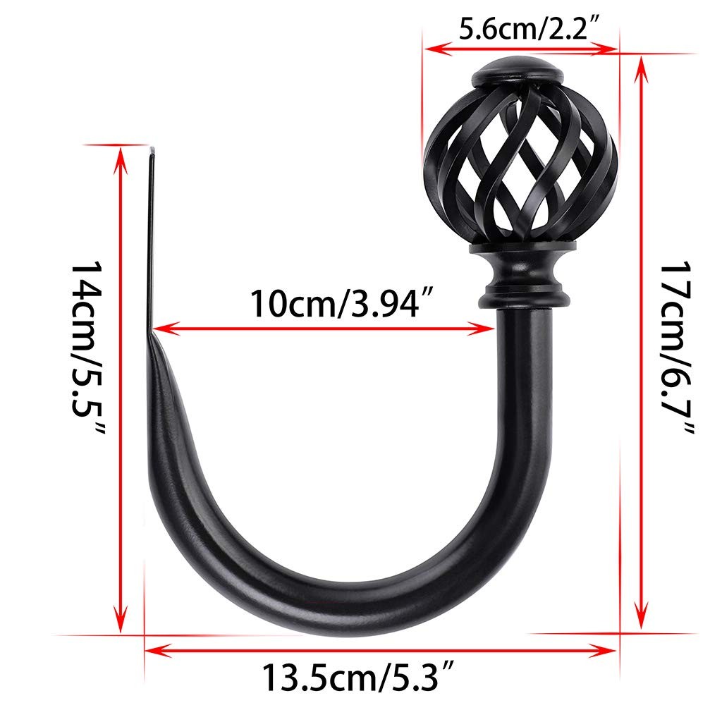 Sumnacon Set of 2 Metal Curtain Holdbacks Wall Mounted Drapery Tiebacks with…