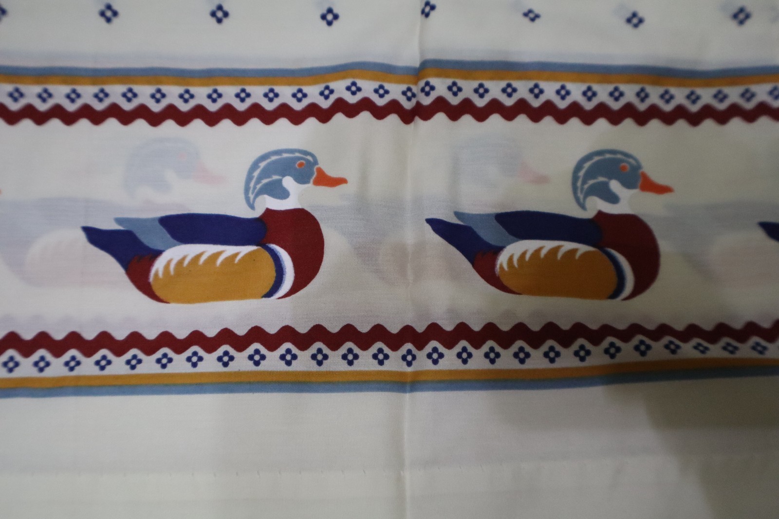 One Pair Ivory with Duck Design Curtain Panels – Each Panel 24″ x 30″