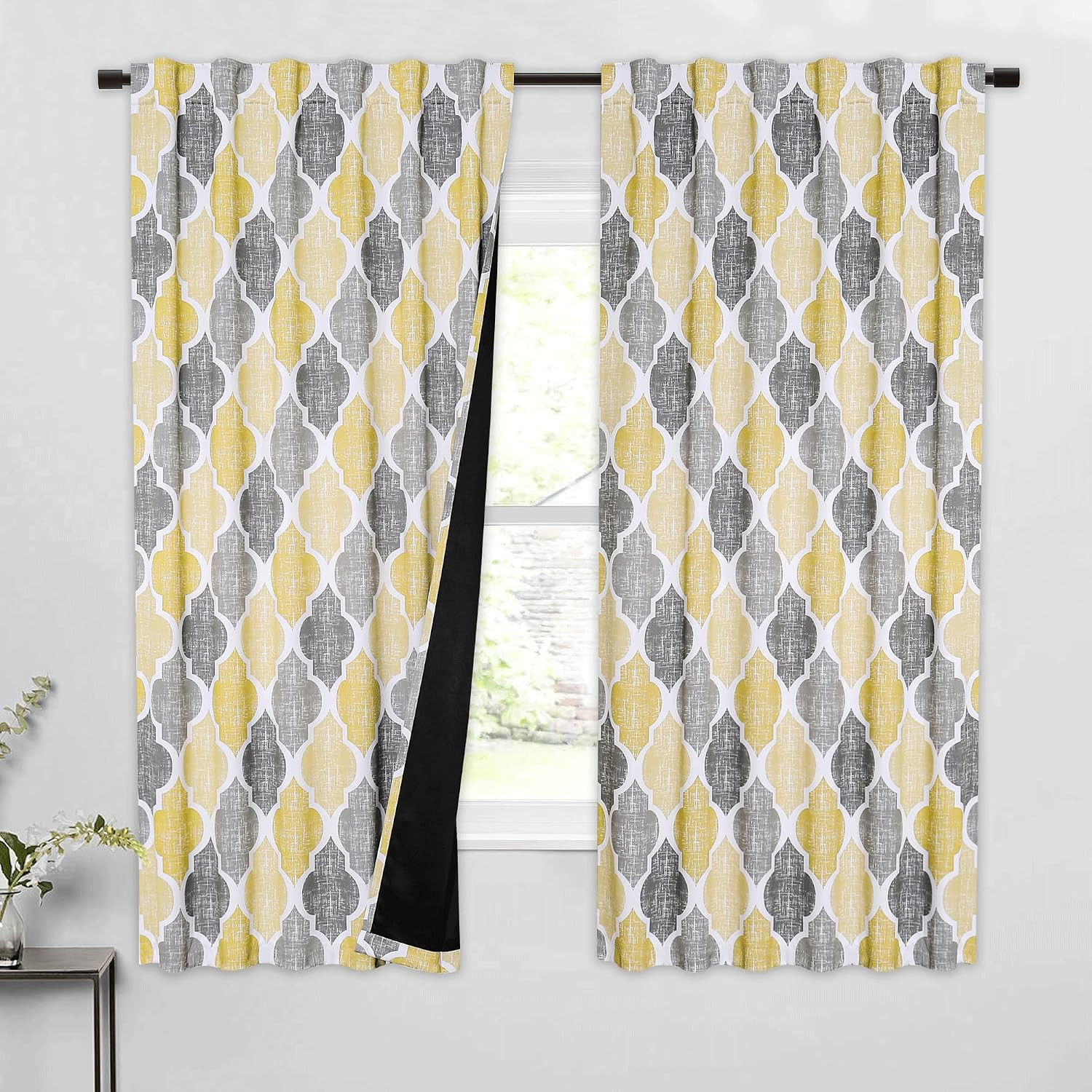 100% Blackout Curtains 84 Inches Long 2 Panels for Bedroom Living Room Blue Grey