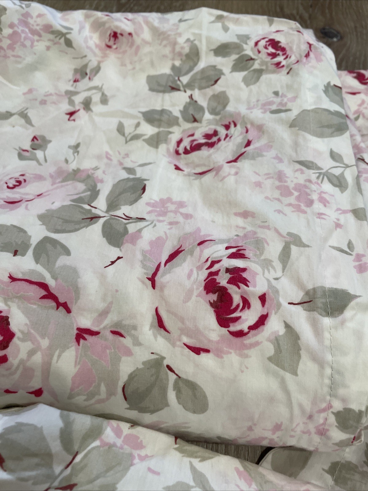 Simply Shabby Chic Retired Rosalie Curtain Panels Set Of 3 Pink Rose Cabbage