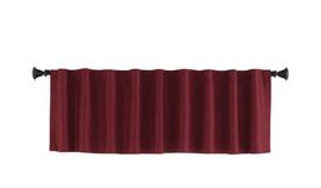 Style Selections Bernard Red Back Tab Valance Minimalist 60″ x 15″