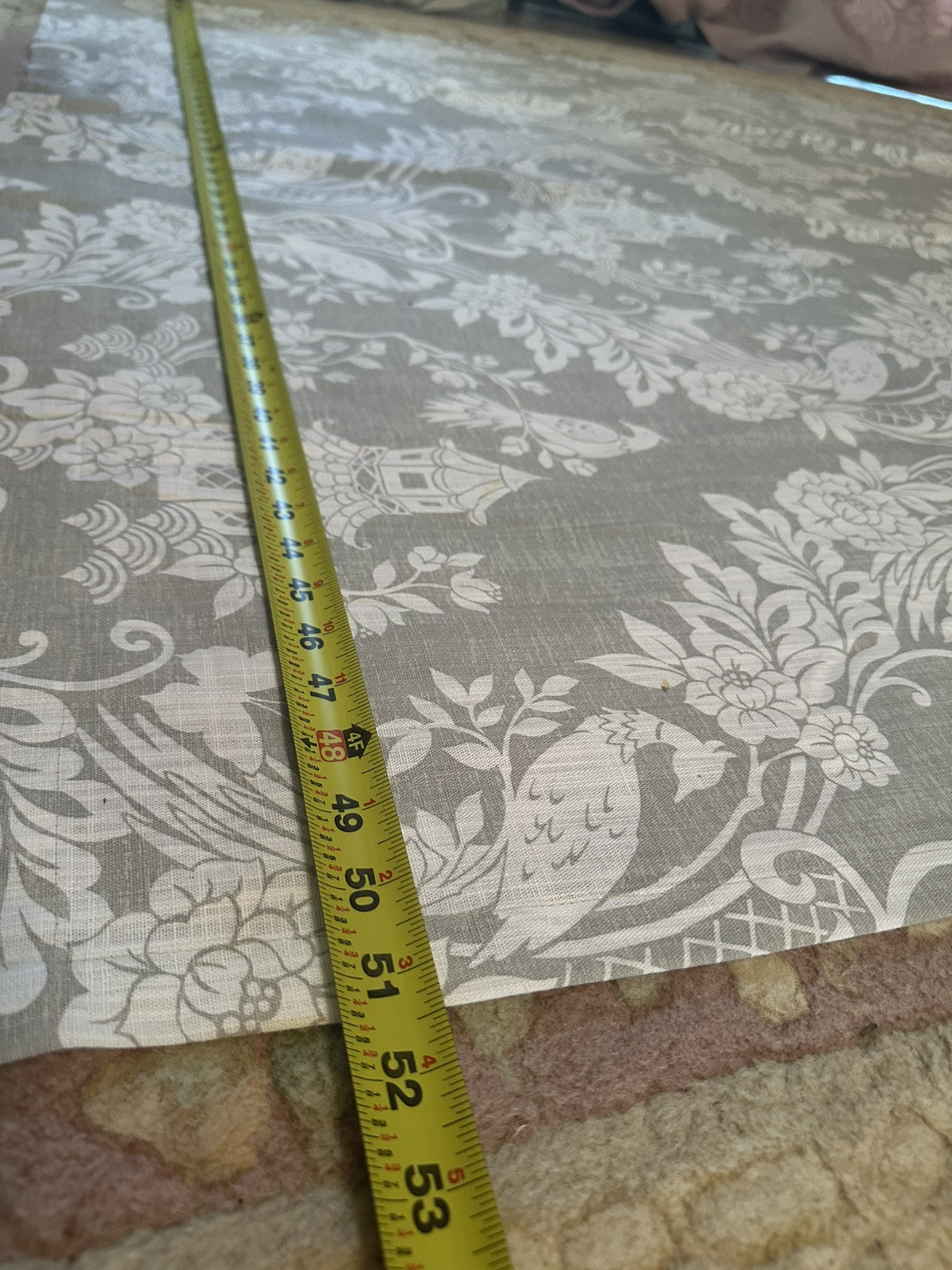 3 Nicole Miller Curtain Panels Peacocks Floral Grey white 100% Cotton 96″X51″