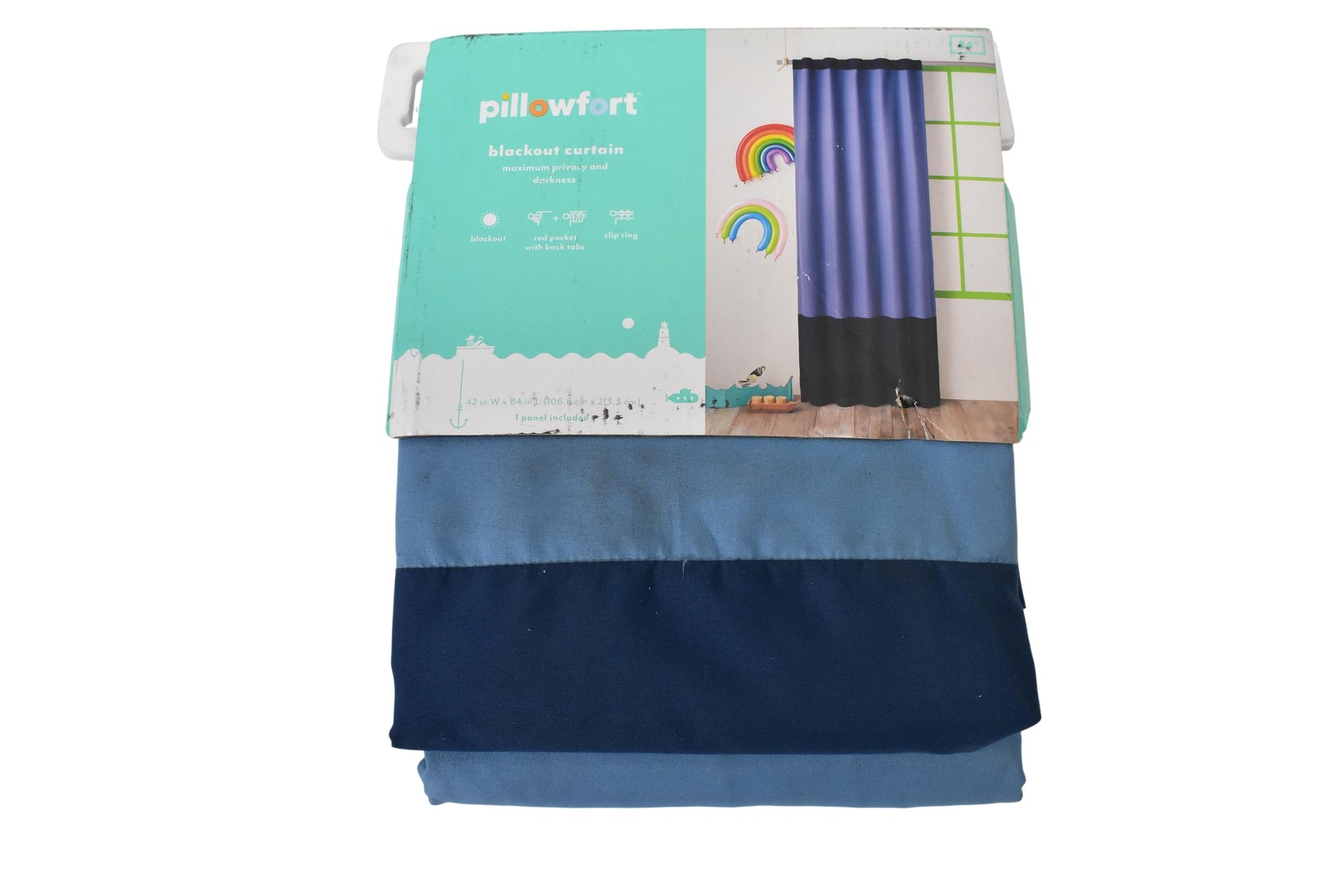Pillowfort Panels Blue 110×210 Cm Rod Pocket Rayon Blackout Kids Striped