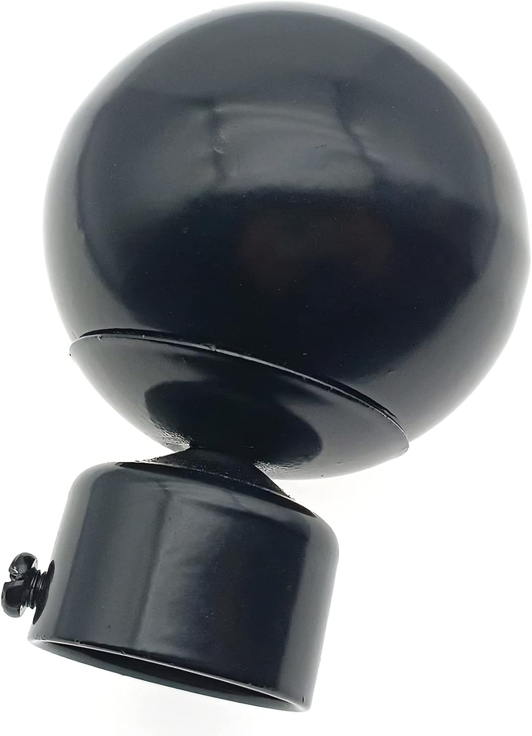 4Pcs Black Metal Window Curtain Rod Caps with Adjustable Screw for 20-22Mm Rods