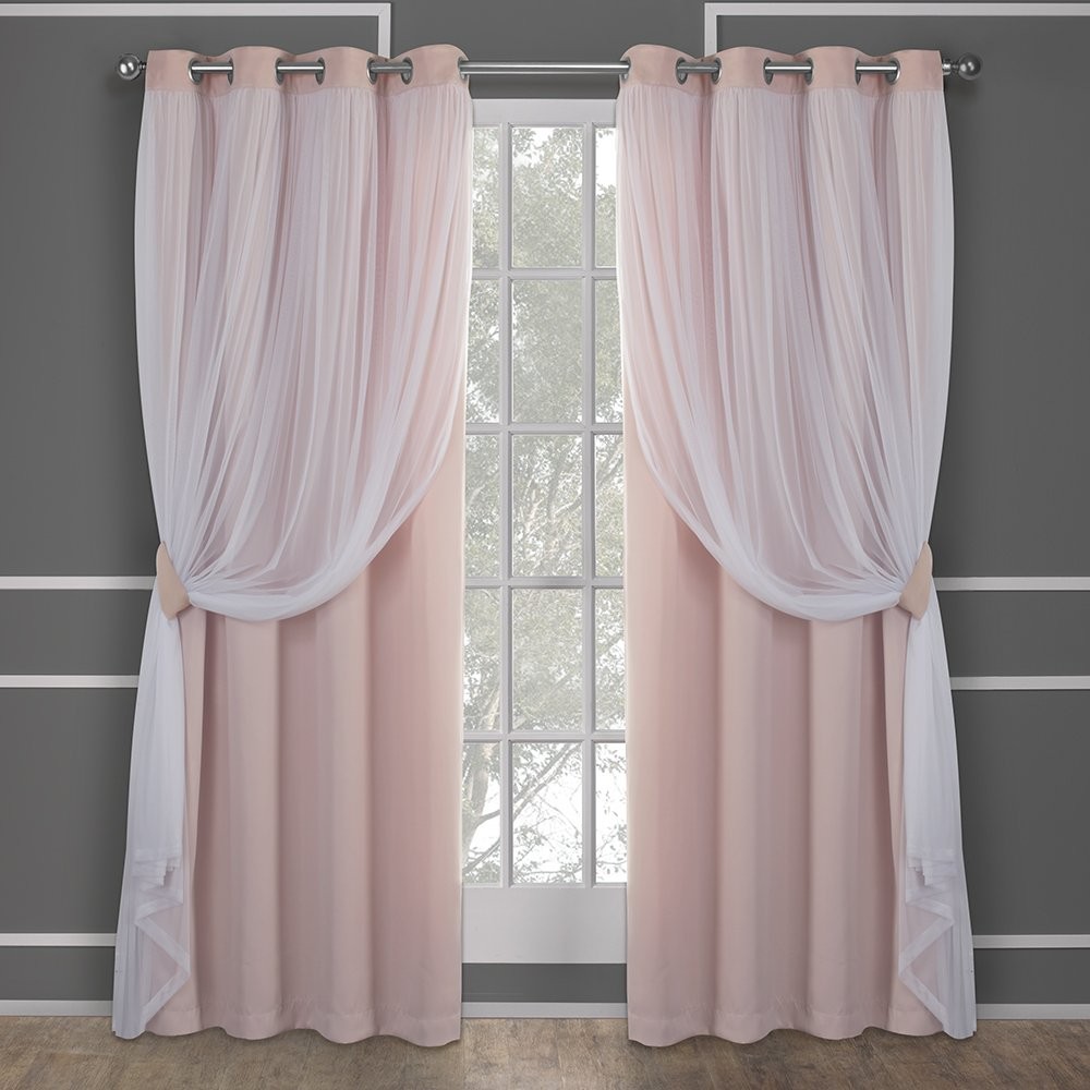 TOWN & COUNTRY LUXE Talia Curtains 52″x84″ 2-Pack Rose Blush Grommet Top