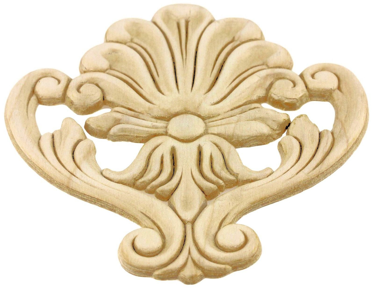 (12 Pack) 5-3/4″ x 6-1/8″ Birch Wood Decorative Plume Applique