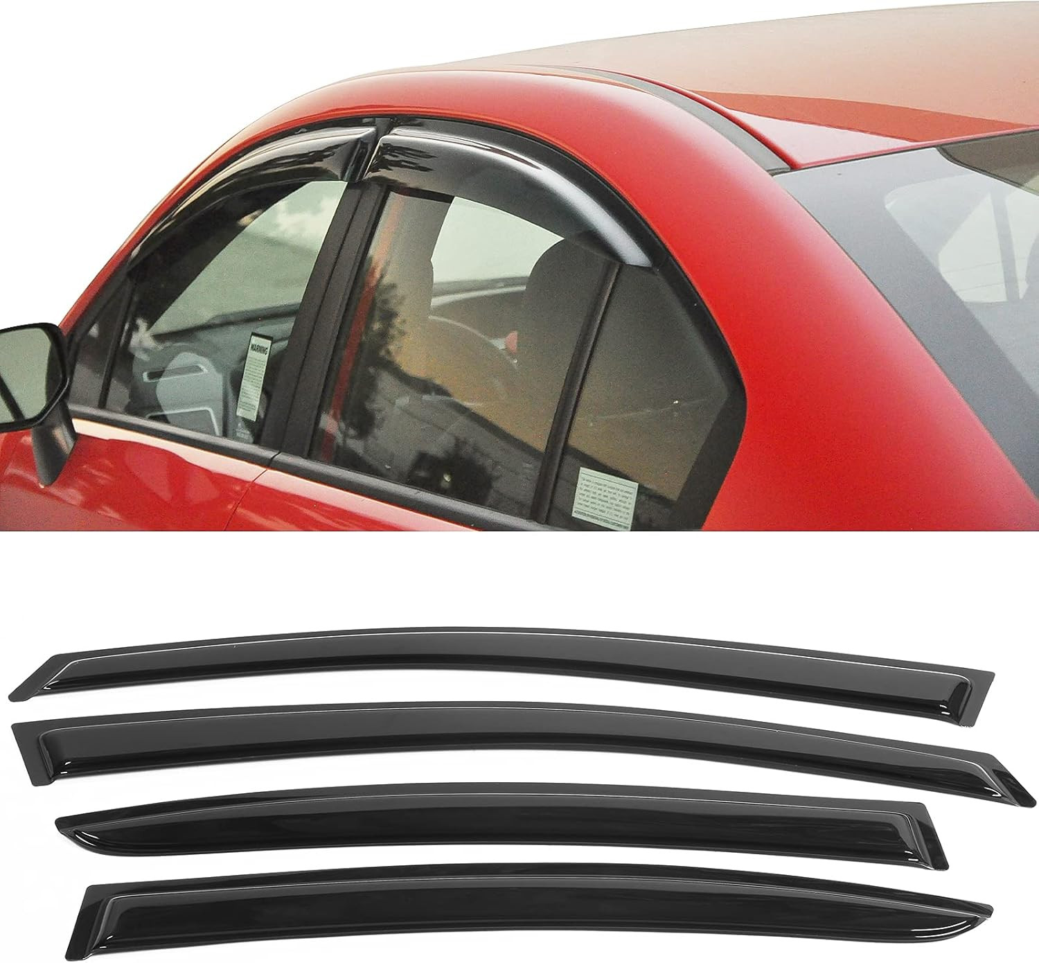 Window Visors Compatible with 2012-2016 Subaru Impreza & 2015-2021 WRX STI, Acry