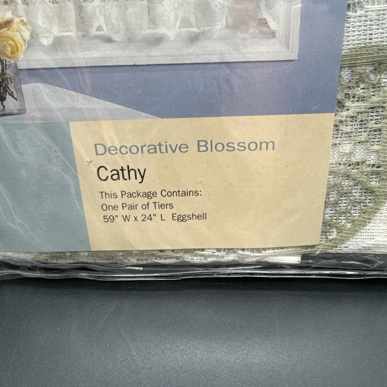 Battenburg Cotton Lace Window Curtains Beige New In Package 59 X 24″