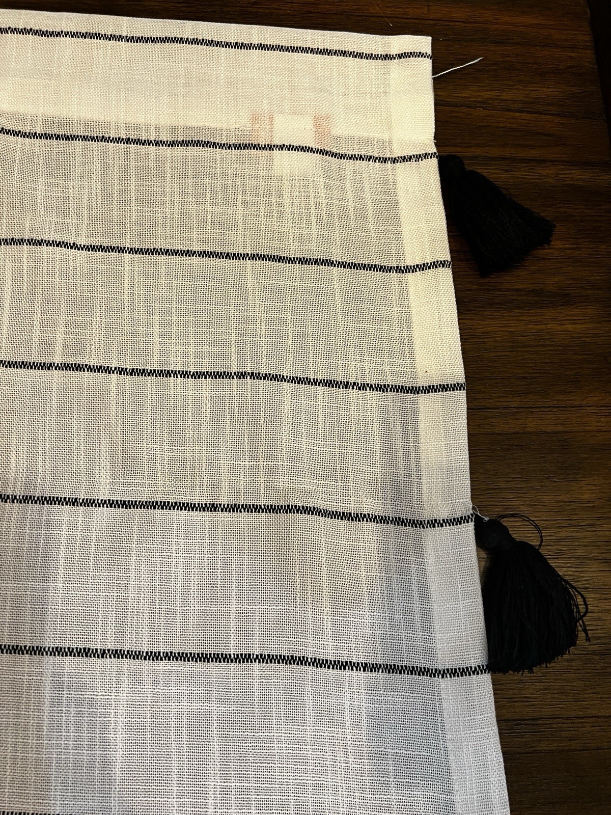 2 Opalhouse 83″H 54″W Curtain Panel Black White Stripe Tassel boho neutral drape