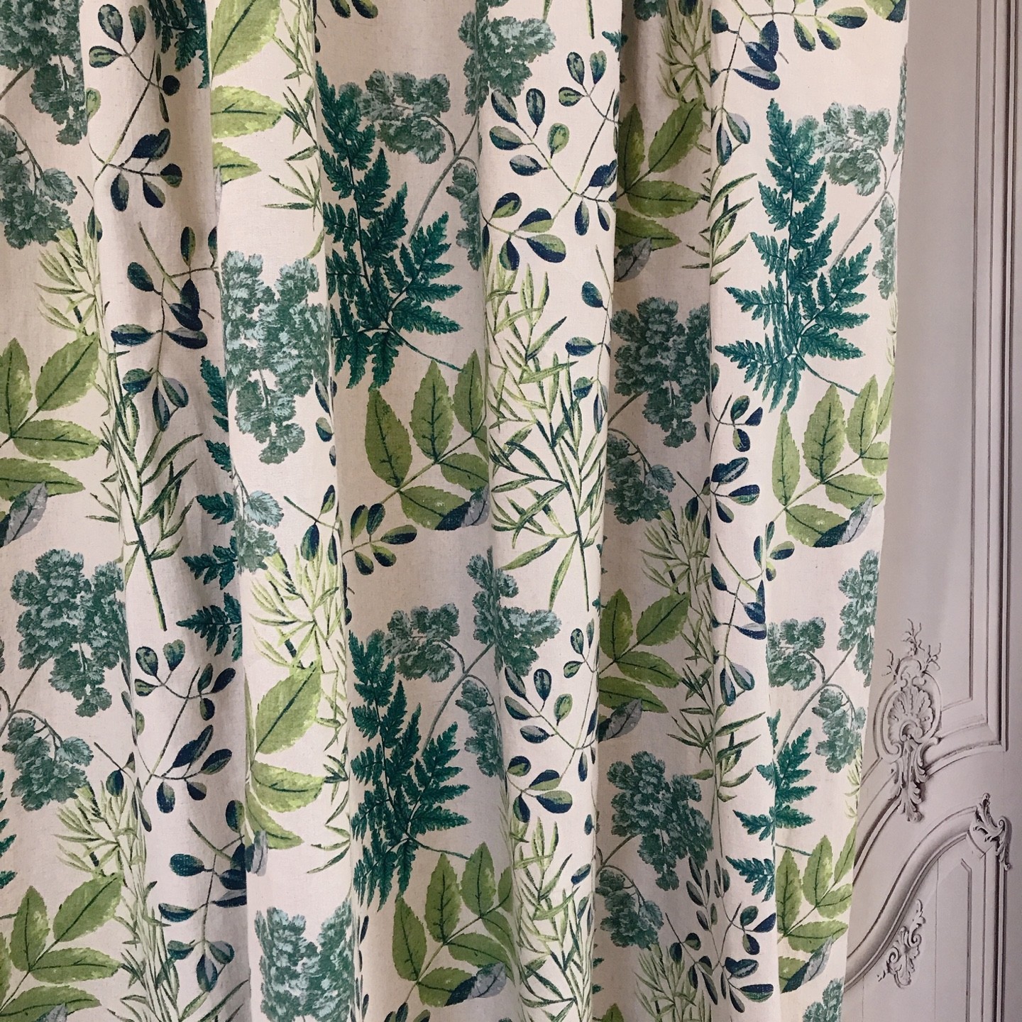 Green Leaf Botanical Curtains Handcrafted Custom Window Drapery Panels