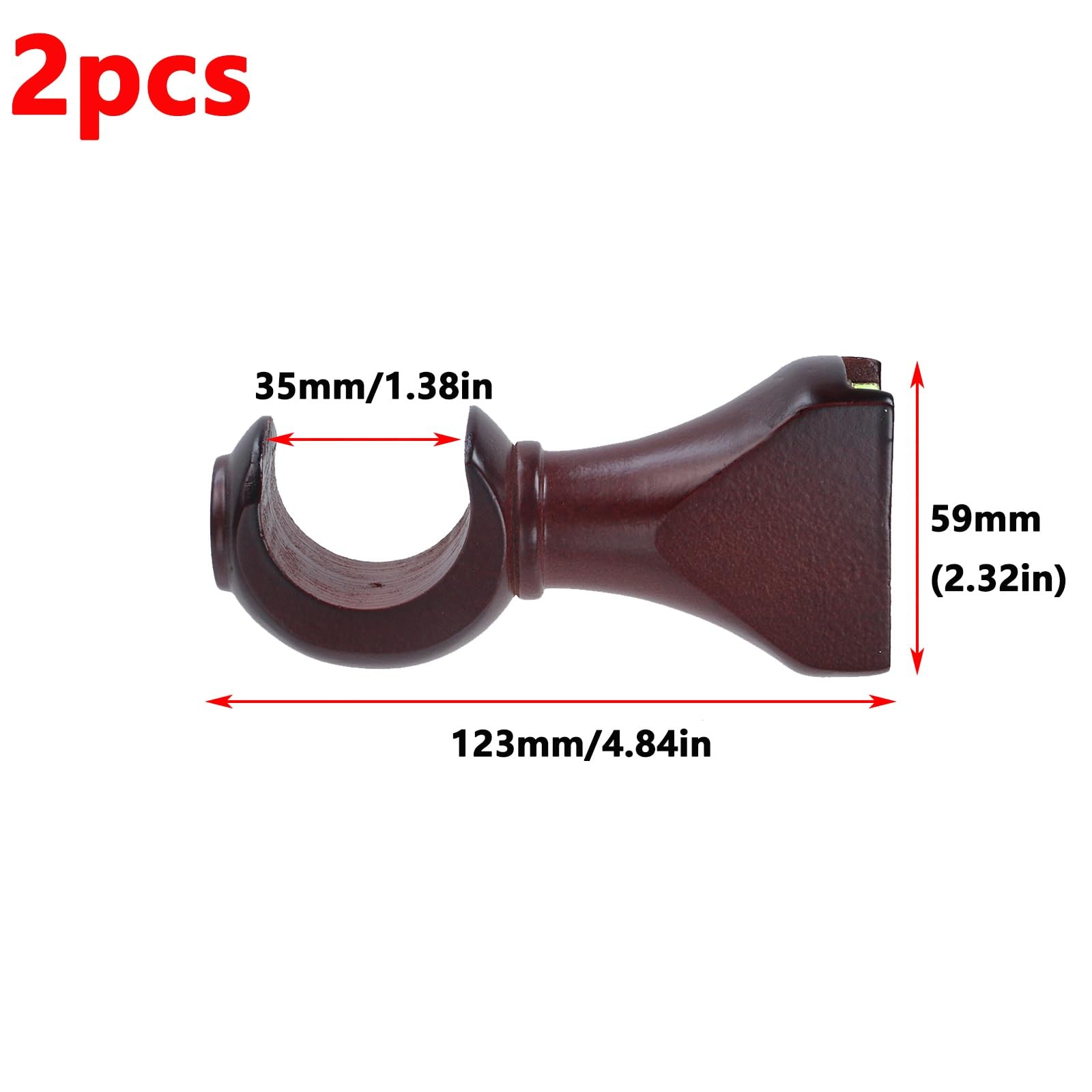 Wood Curtain Rod Brackets,White Support Bracket,Window Curtain Hooks for Curt…