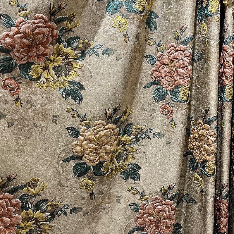 high-grade European jacquard chenille relief thick valance curtain tulle M1560