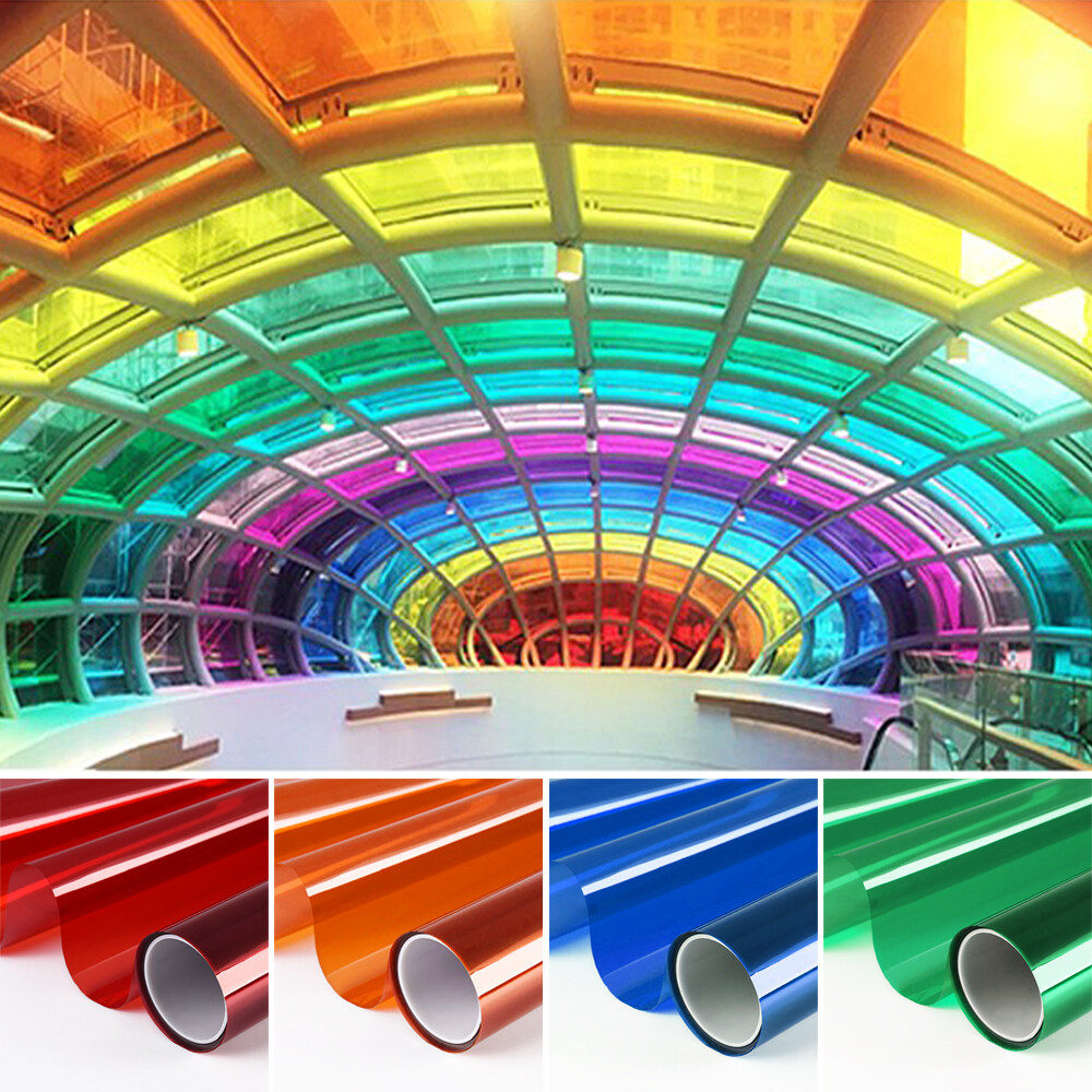 Colored Window Films Self Adhesive Window Glass Tint Vinyl Anti UV 23.6″x39.3″