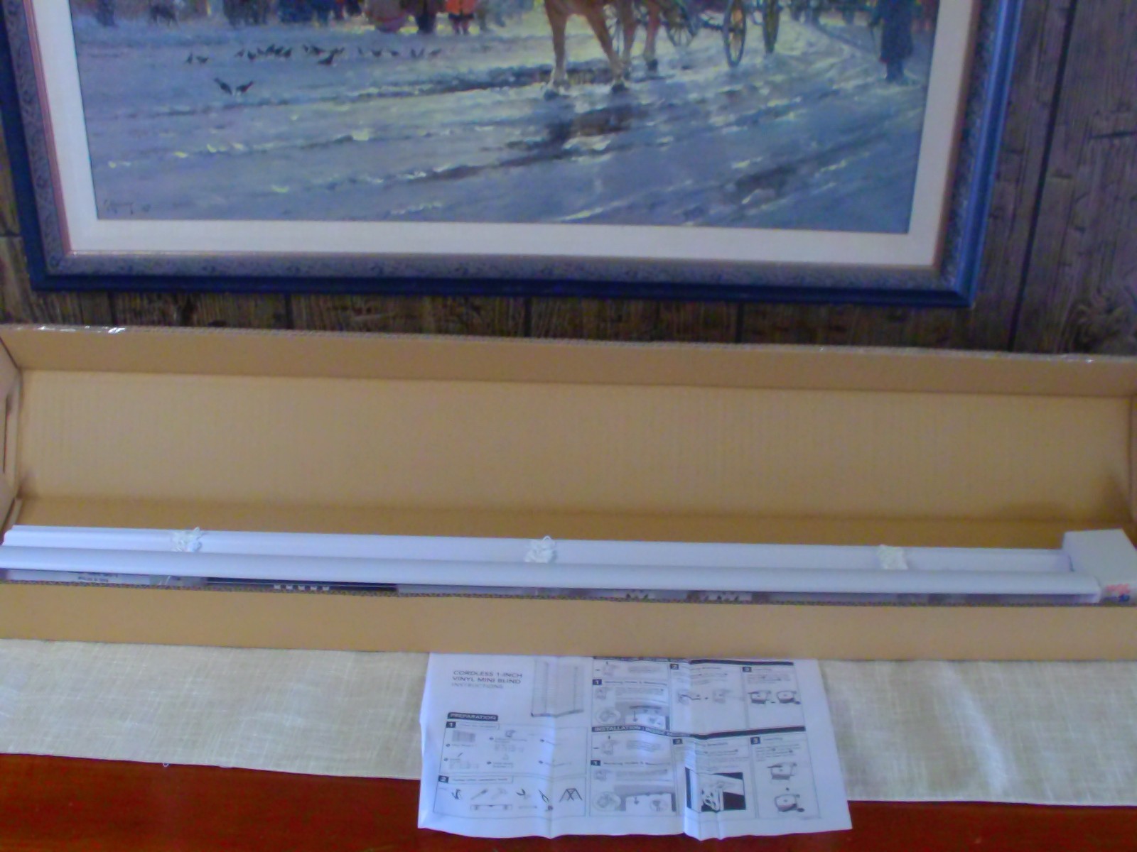 Vinyl Mini Blind White 1″ Light Filtering 35″ X 64″ Cordles Basic Blind-LOT OF 6