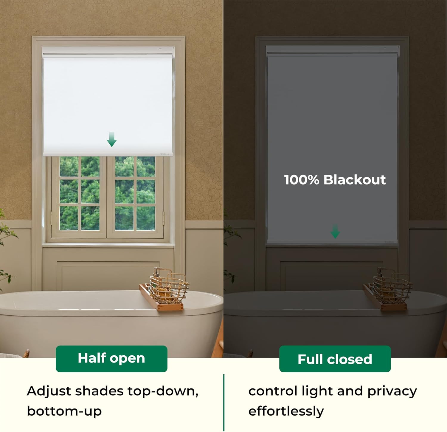 Motorized Blinds with Remote Control, Blackout Roller Shades,Compatible with Ale