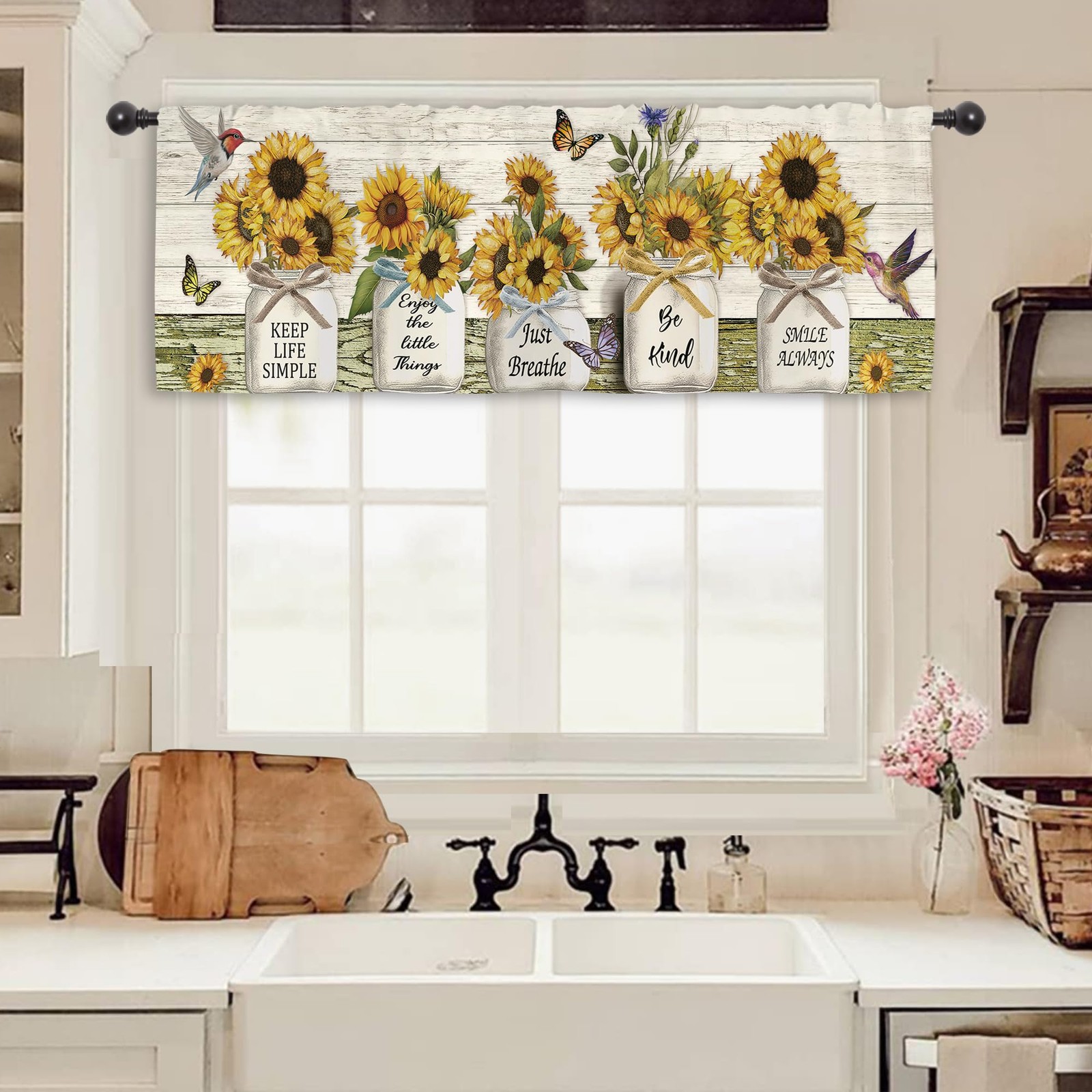 Sunflower Farmhouse Rustic 54″W x 18″L (Pack of 1) Yellow Sunflower Quotes