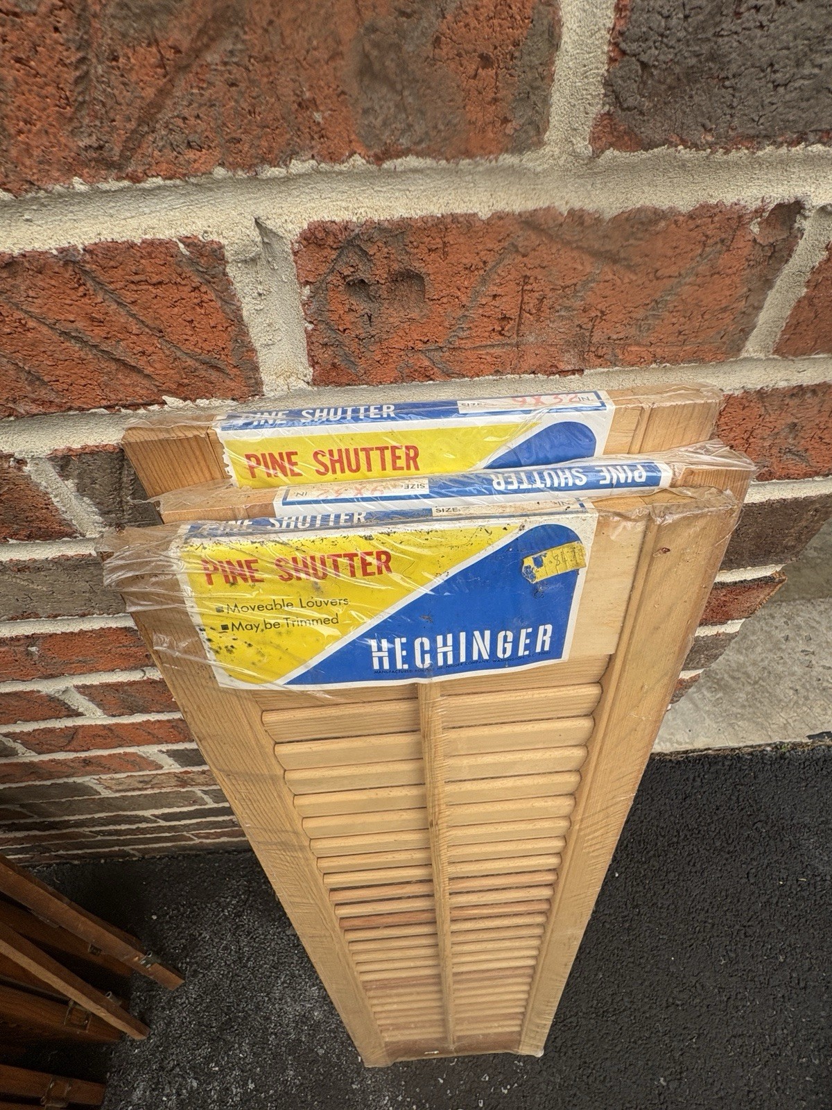 Vintage Pine Shutters Hechinger Unfinished NOS 9” X 32” Made In USA Set Of 3