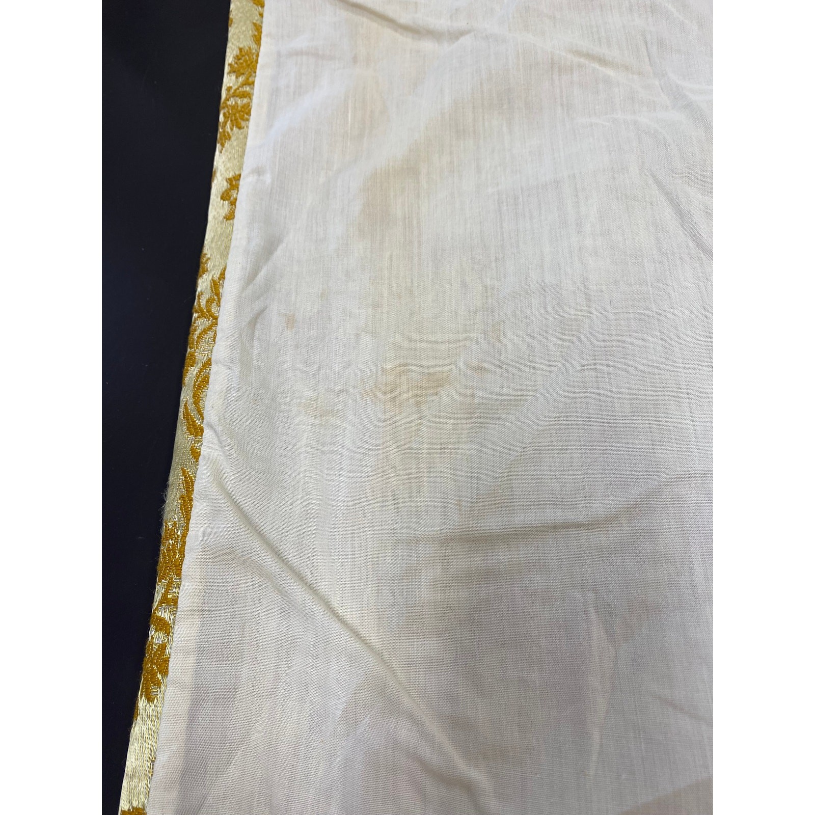 Vintage MCM Gold Damask Pinch Pleat Curtains 2 Panels 81×80 Mid Century Modern