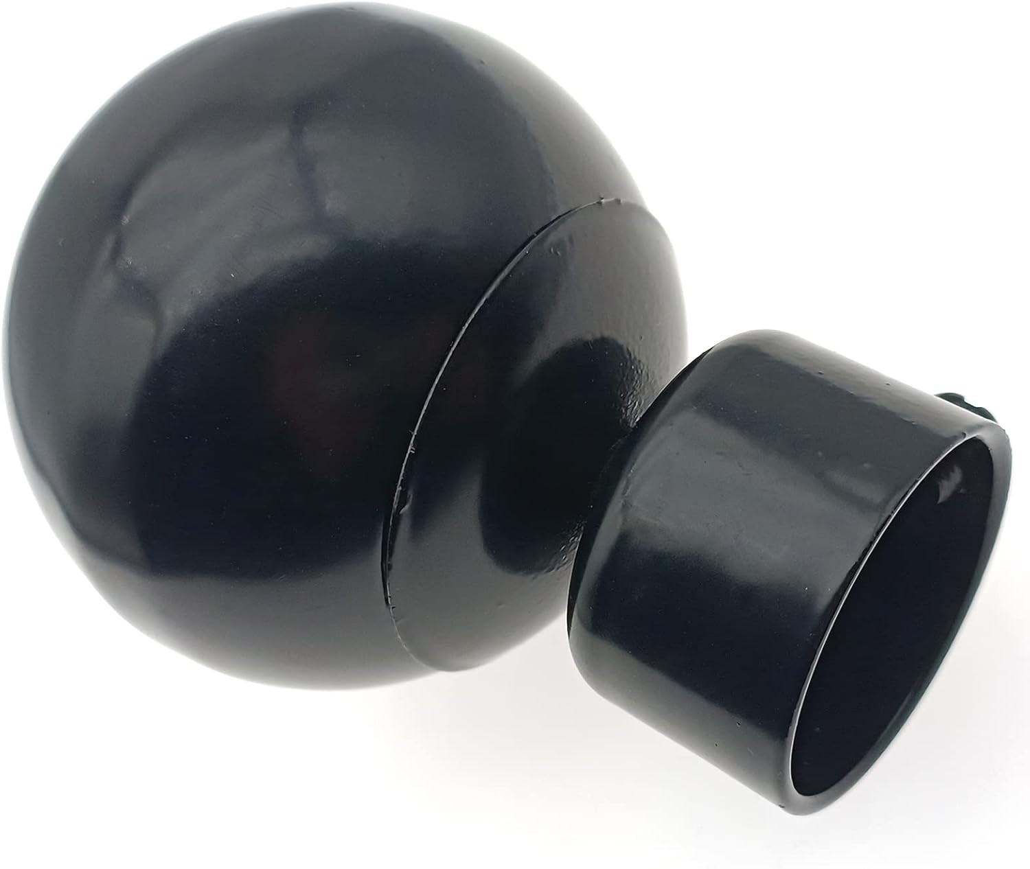 4Pcs Black Metal Window Curtain Rod Caps with Adjustable Screw for 20-22Mm Rods