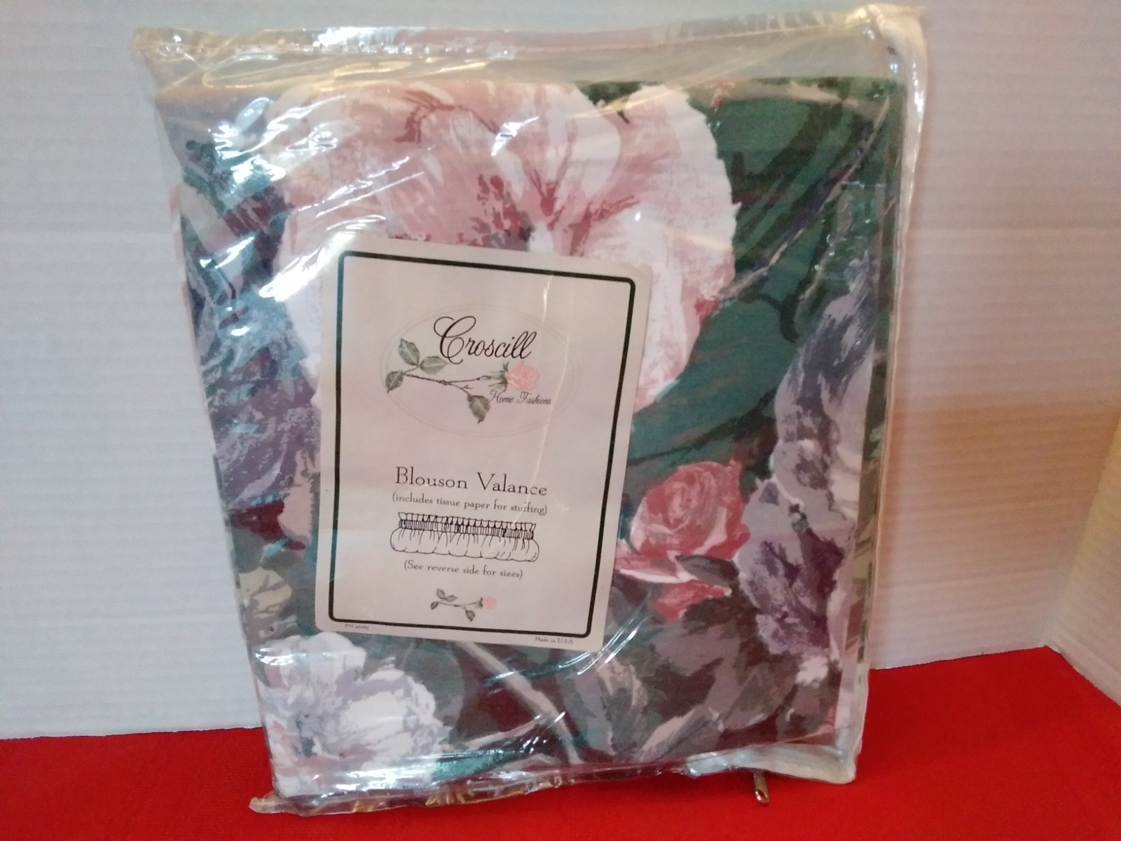 Vintage Croscill Blouson Valance Floral Cottagecore Cotton Blend 104″ Open Bag