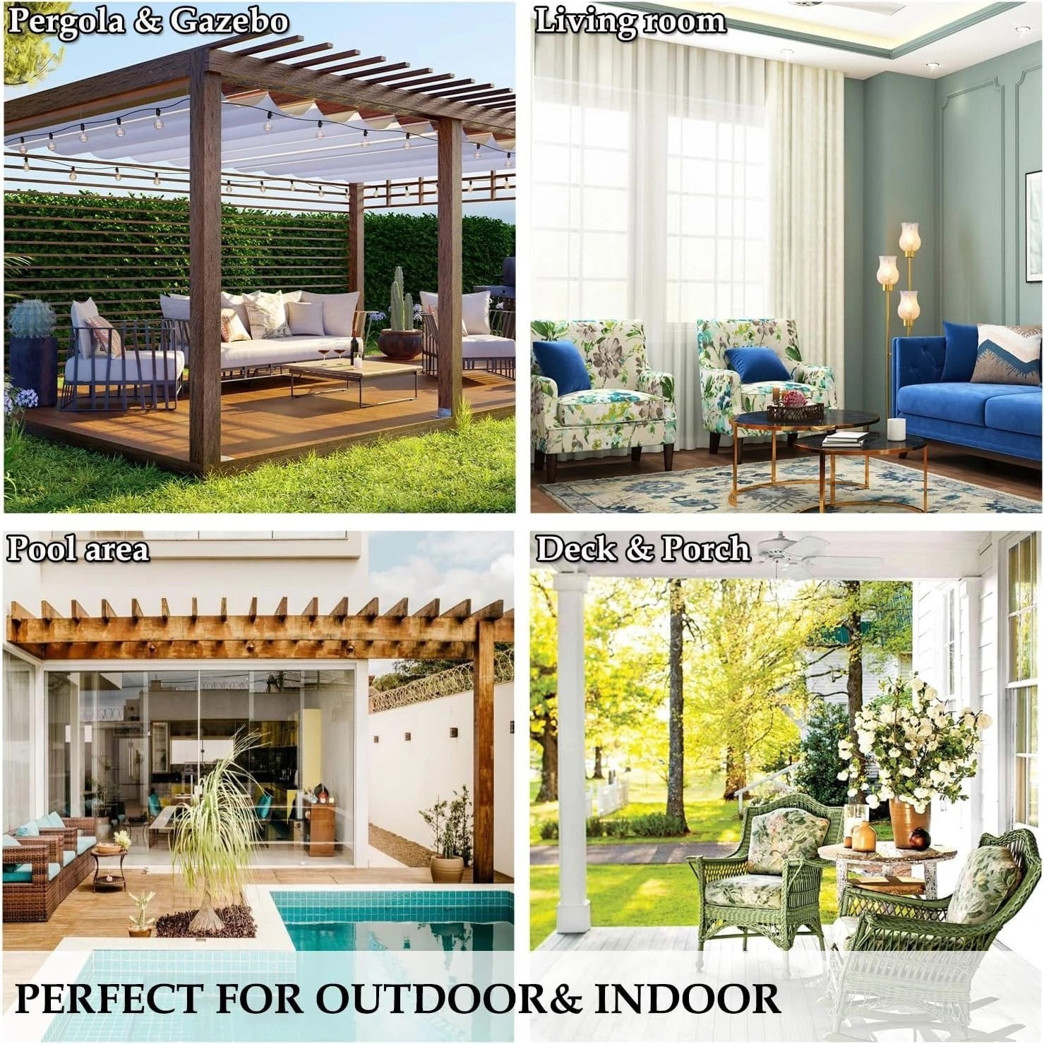Versatile Waterproof Outdoor Curtains – 52x84in in Brown, Perfect for Patios