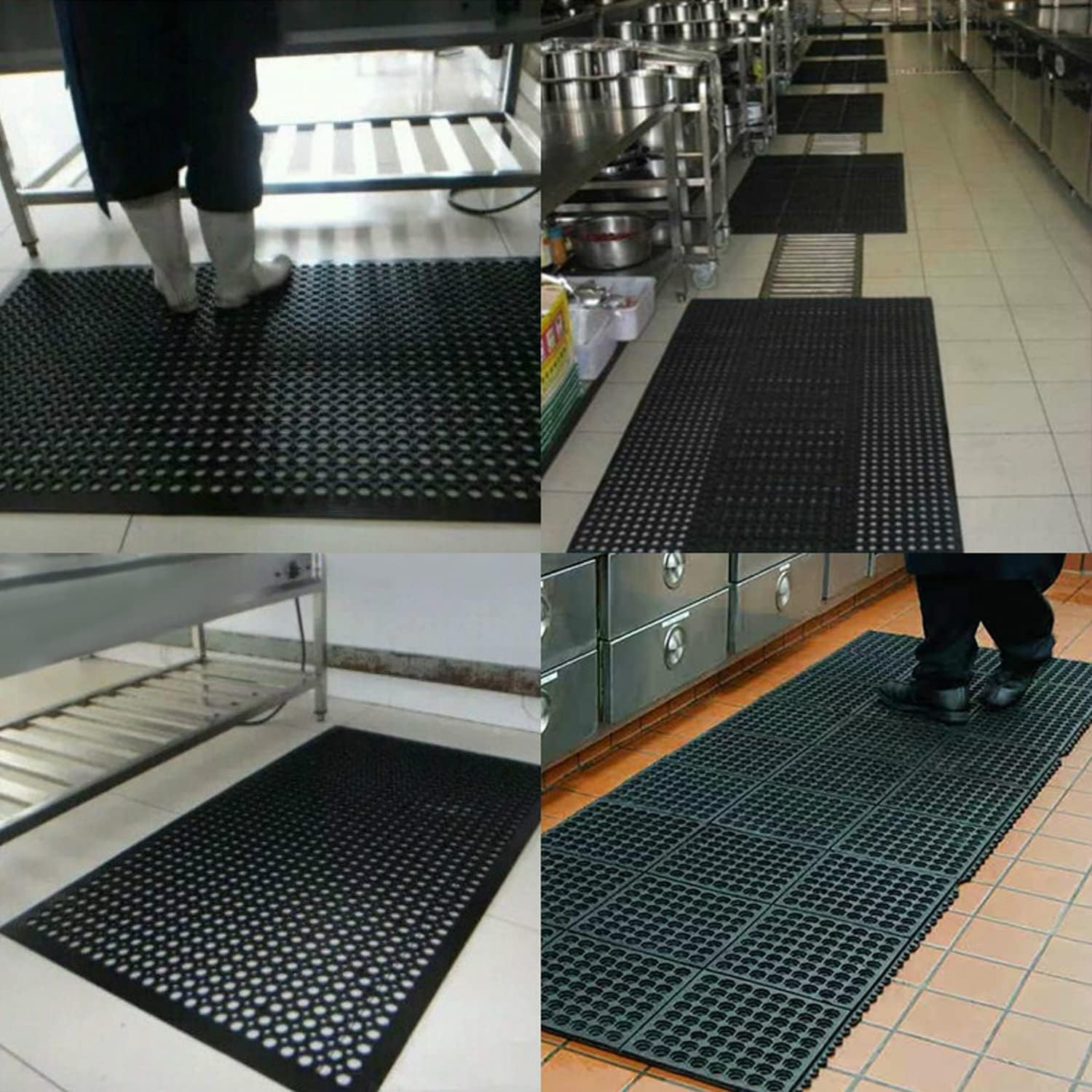 3X5Ft Rubber Floor Mat Commercial anti Fatigue Rubber Drainage Mat New Non Slip
