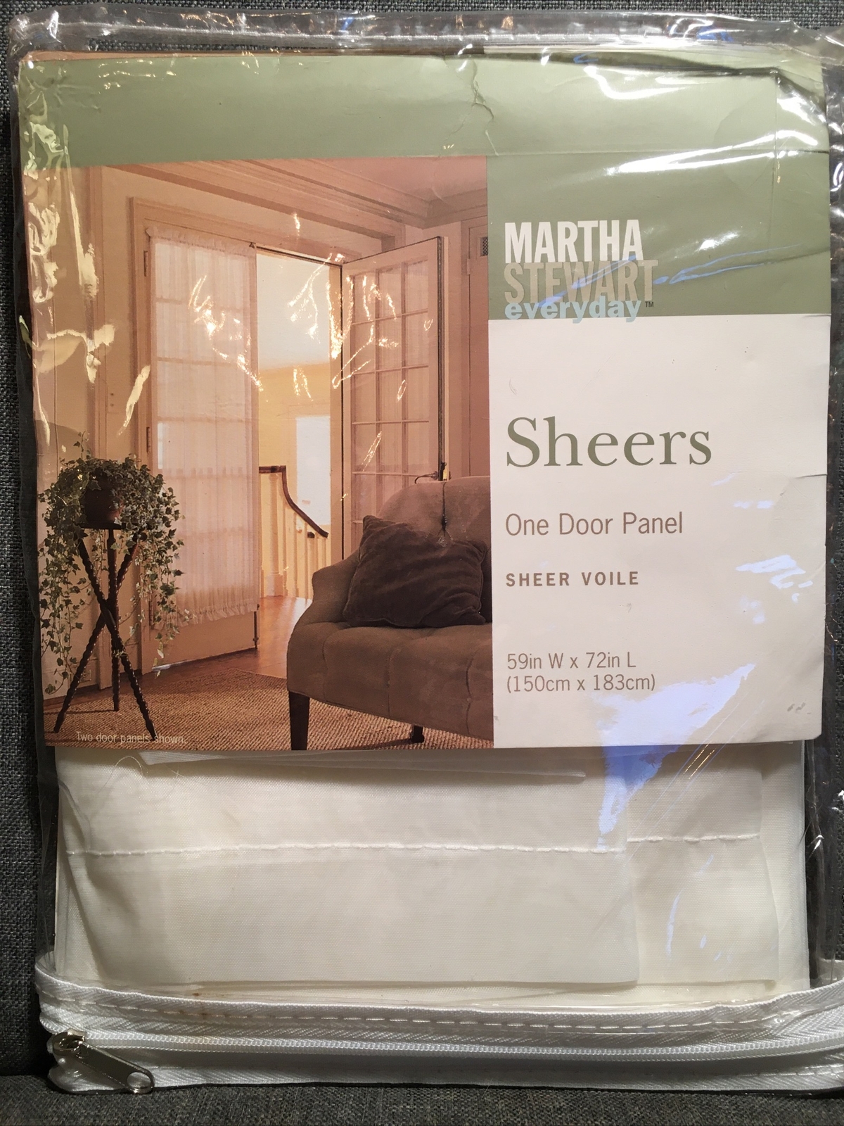 Martha Stewart Everyday Sheer Voile Door Panel White 59″W x 72”L Ivory