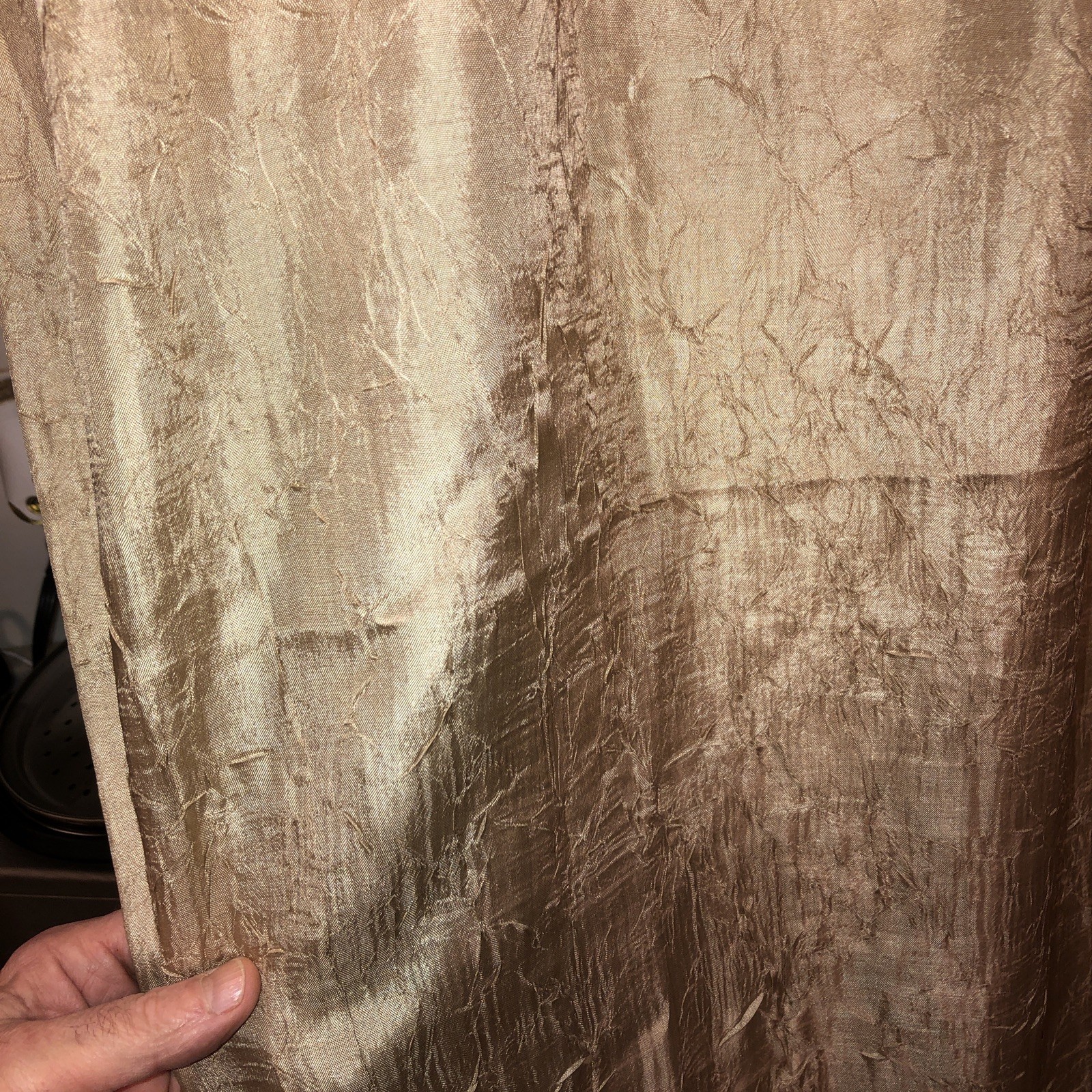 1 Pair Croscill Tan Taupe Parfait Pole Top Curtain Panel Pair Unlined 42×96