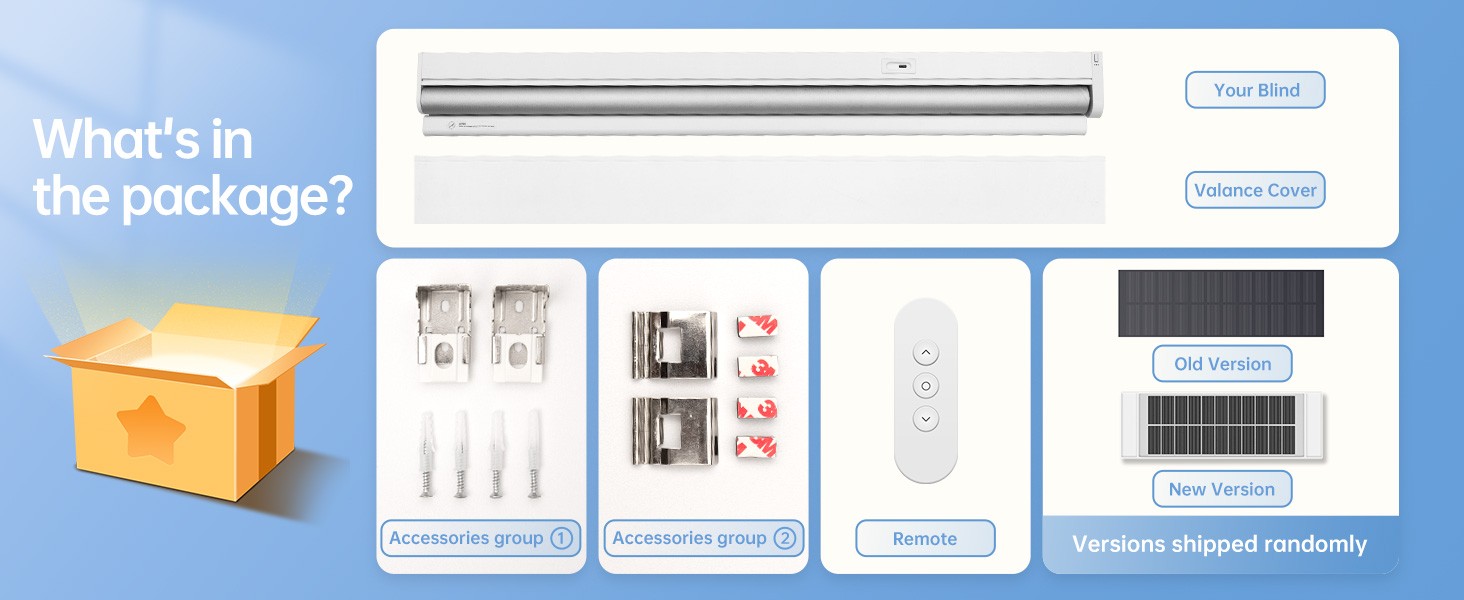 Motorized Blinds with Remote,Thermal Electric Blinds【Solar Panel】,Customizable