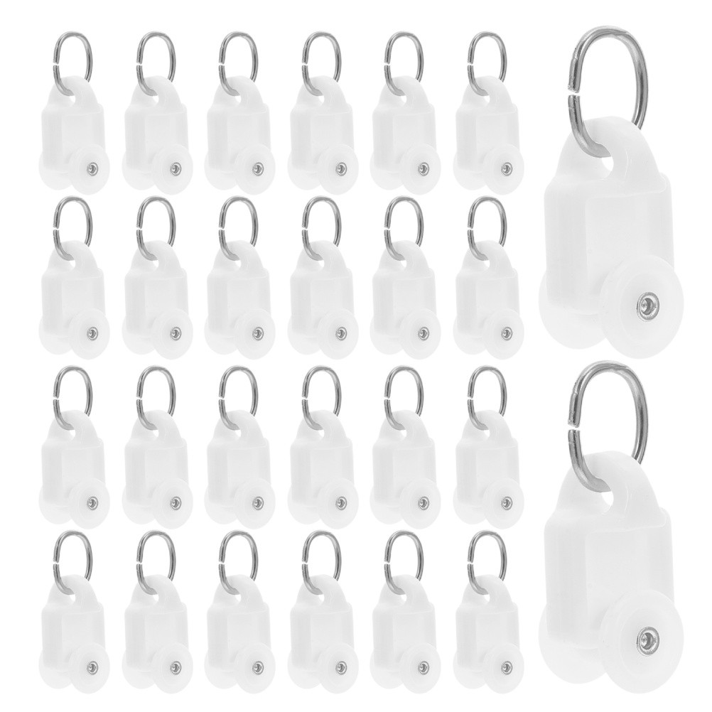 100 PCS Dual Wheel Roller Gliders Sliding Door Curtain Track Rail
