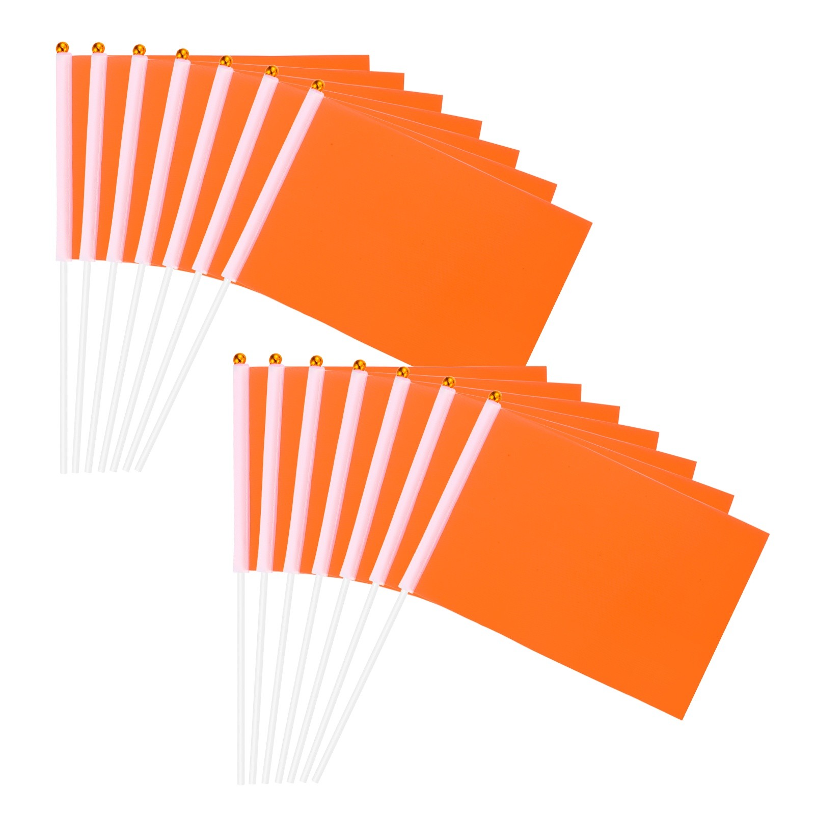 50Pcs 8.3 x 5.5 Inch Orange-Red Blank Stick Flag for DIY Graffiti Birthday