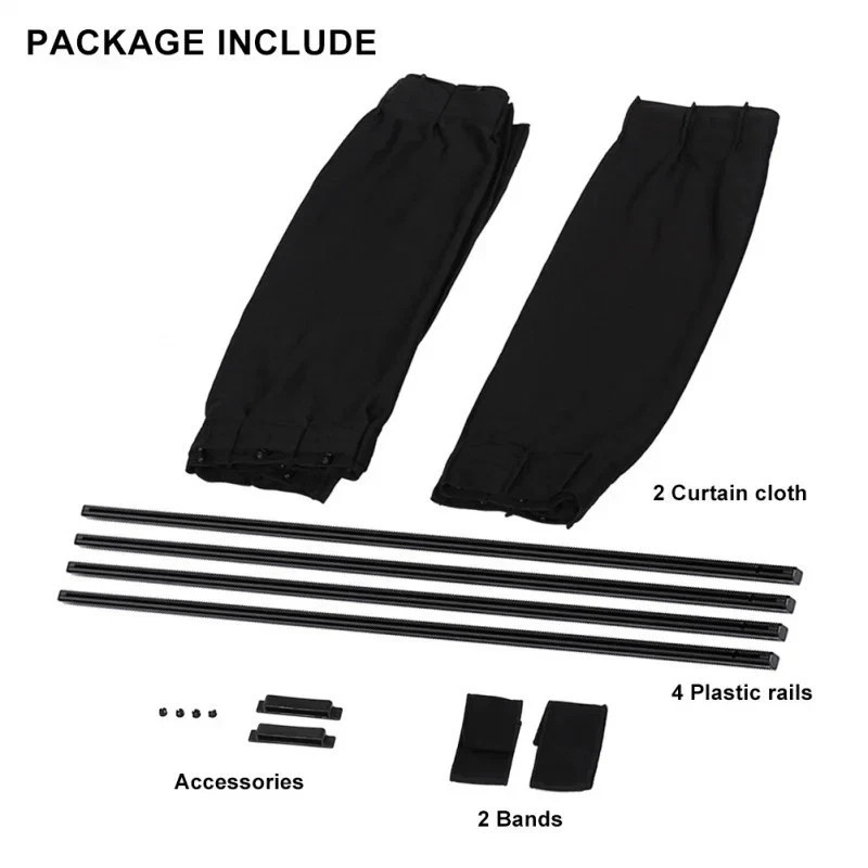2pcs Universal Car Side Window Curtains – Foldable UV Protection Sunshade – NEW