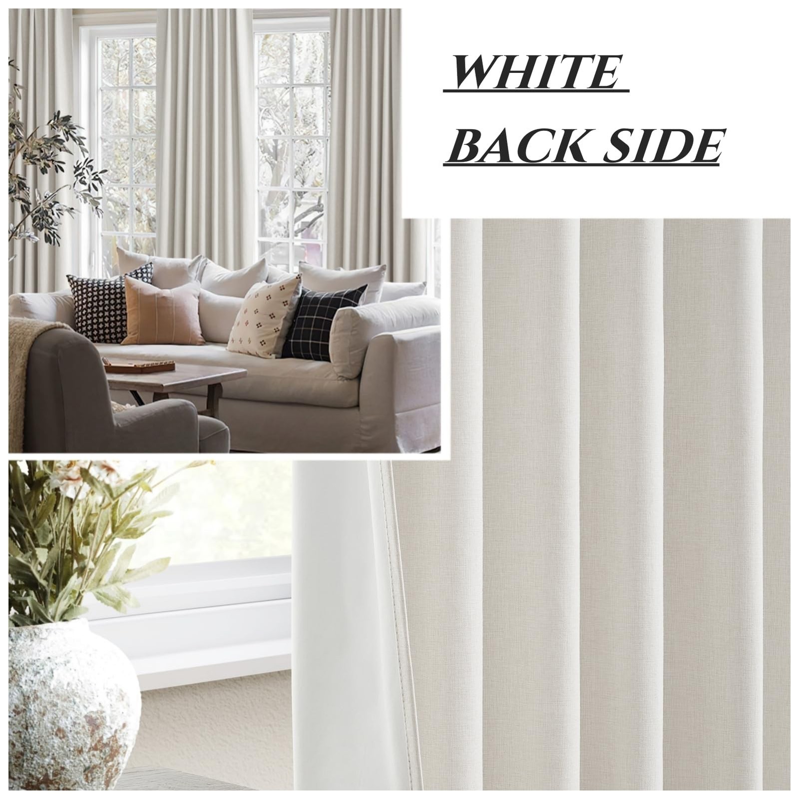 100 Percent Blackout Sliding Glass Door Curtains 120 Inches Long 2 Panels, 10…