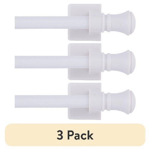 (3 pk) 16-28 in.Cameron Adjustable Steel/Plastic Magnetic Drapery Rod,7/16 in