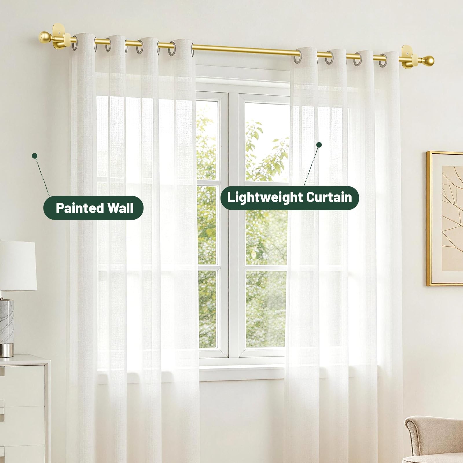 USFOOK Gold 16-30″ Curtain Rod