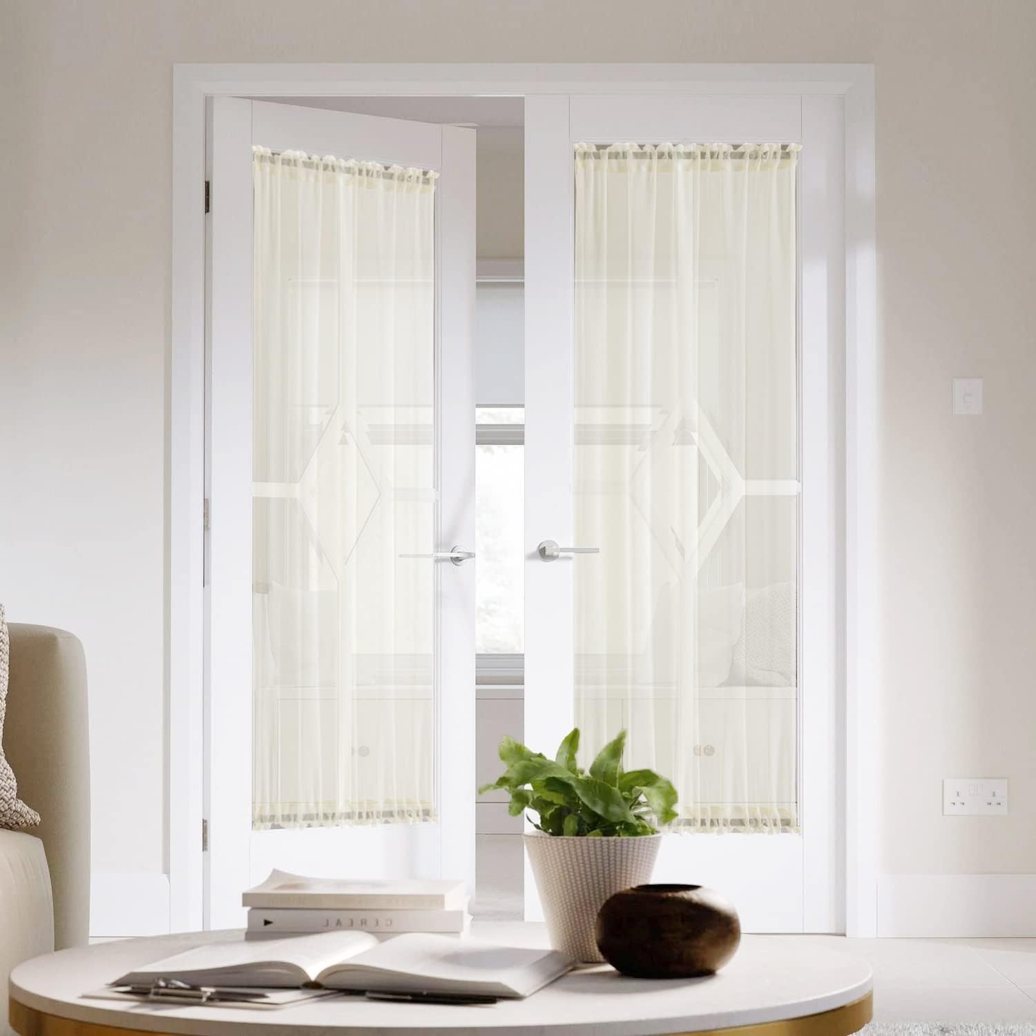 80 Inches Long Sheer Curtains for Living Room 2 Panels Set,Fit for 78 in Boho