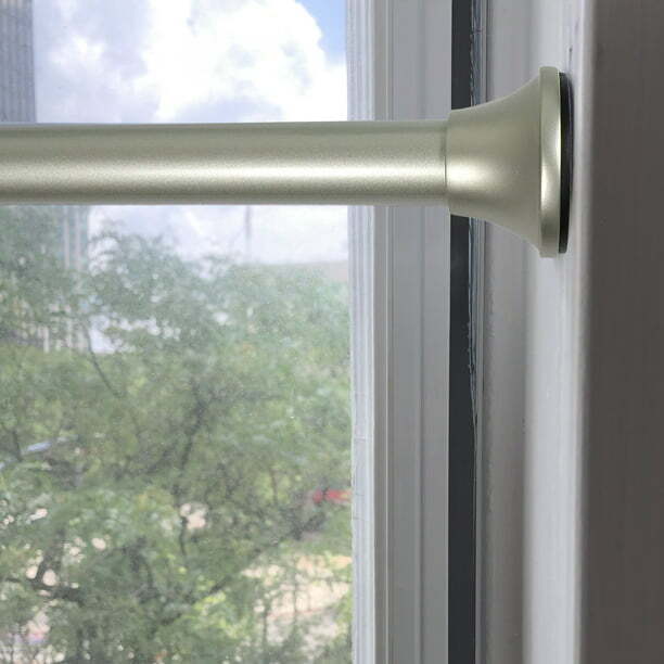 Adjustable Curtain Tension Rod 30″- 52″ Inside Window Frames 3/4″D Tension Rod