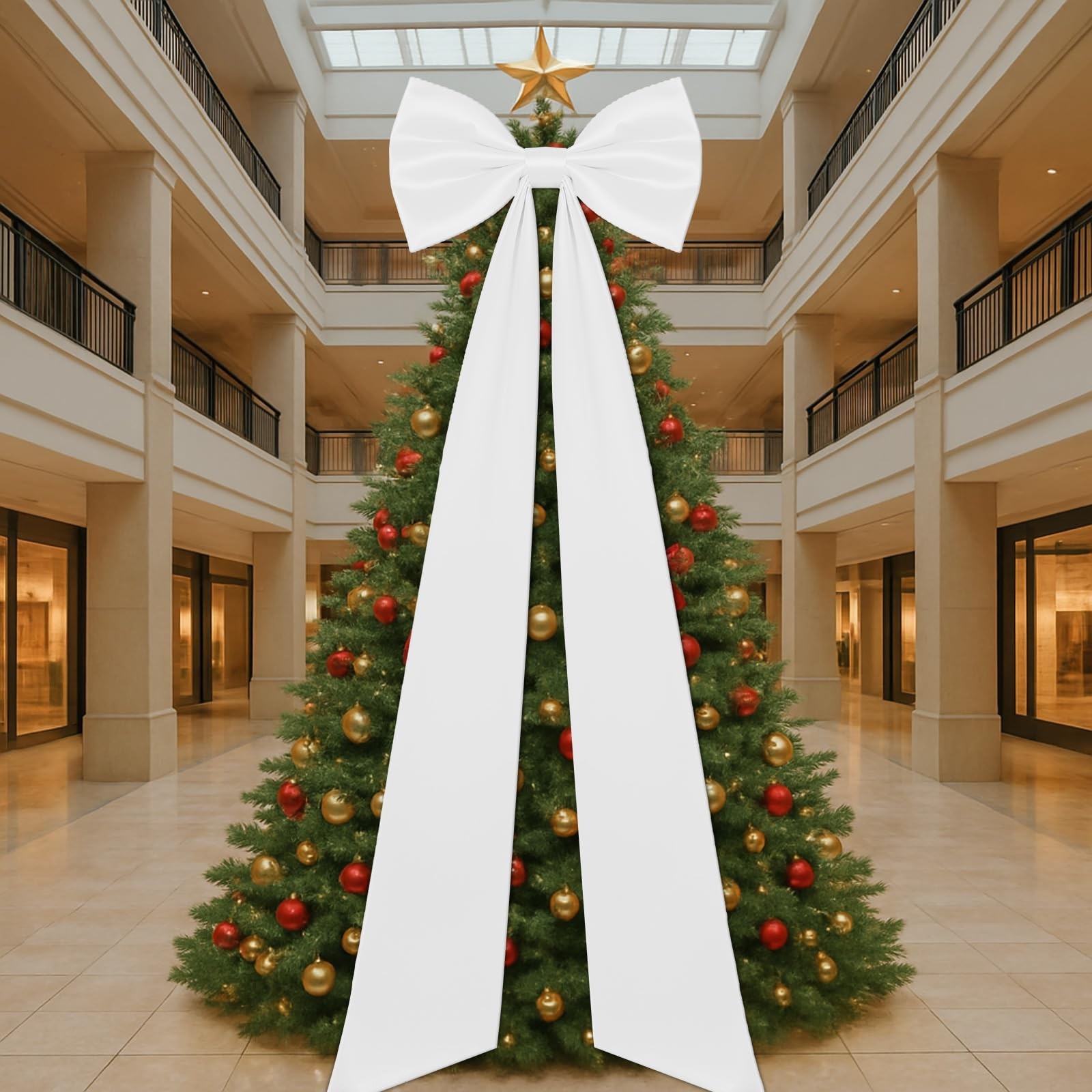 23.62 x 90.55 Inches Christmas Extra Large Bows Giant Christmas Tree Topper B…